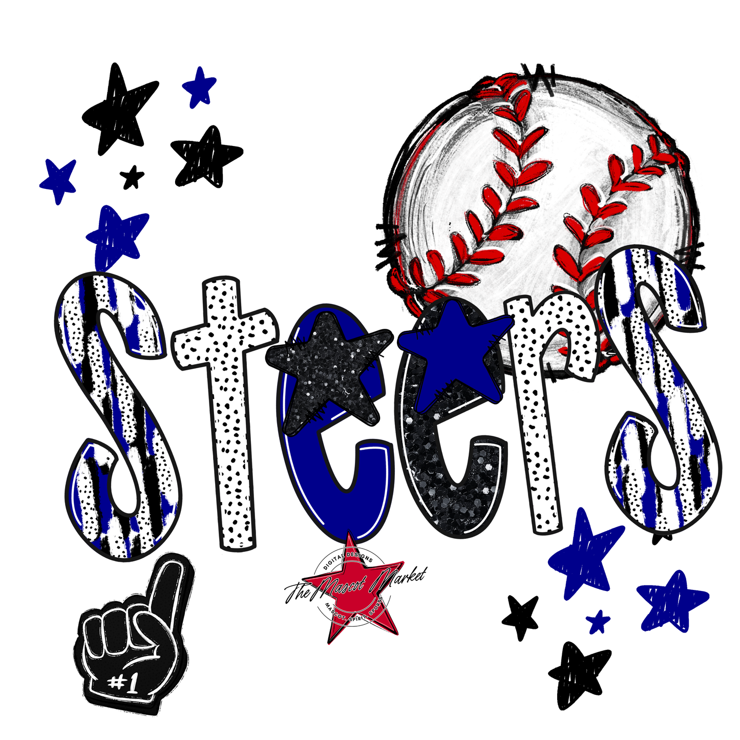 Steers Baseball Scrape-Blue