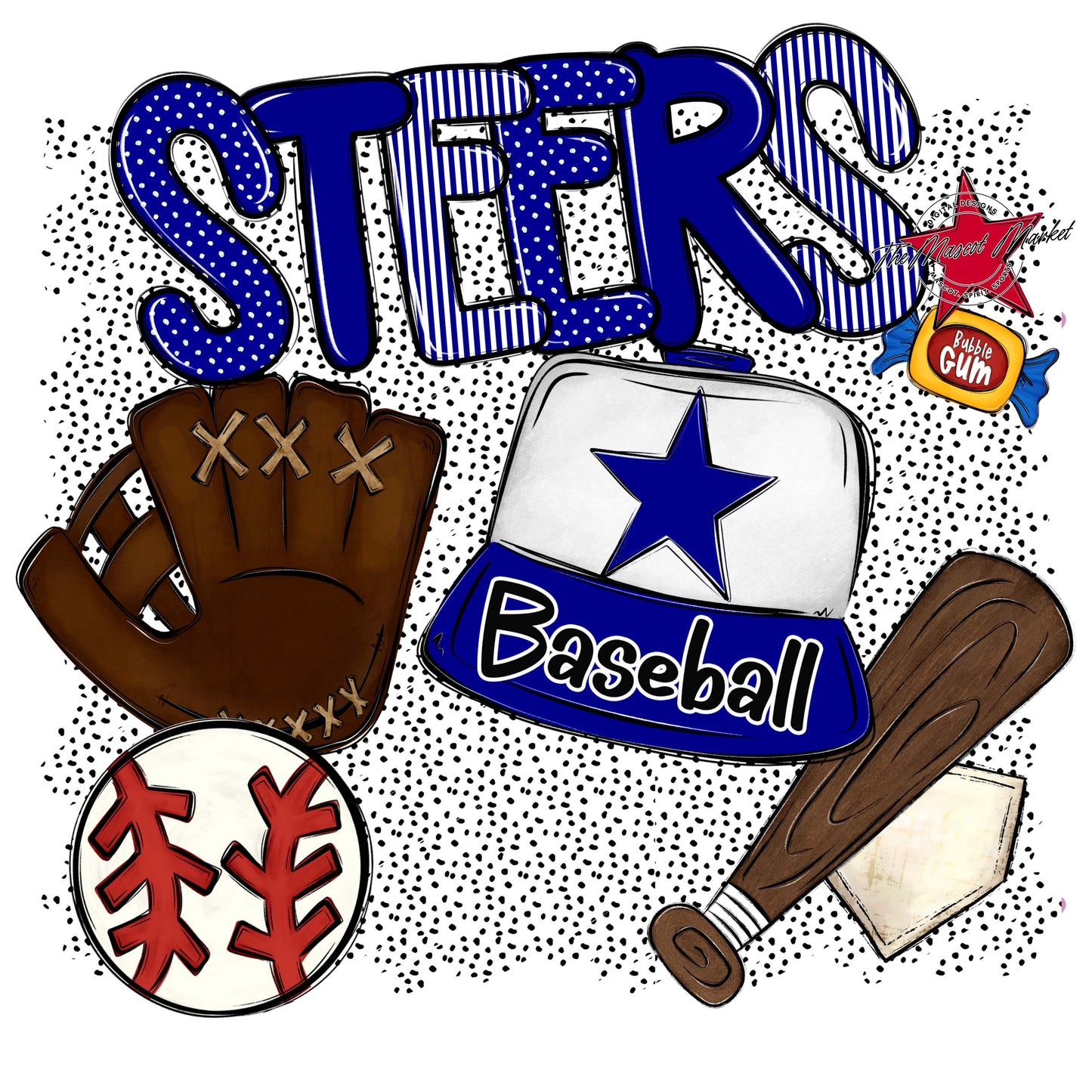 Steers Baseball Spirit-Blue