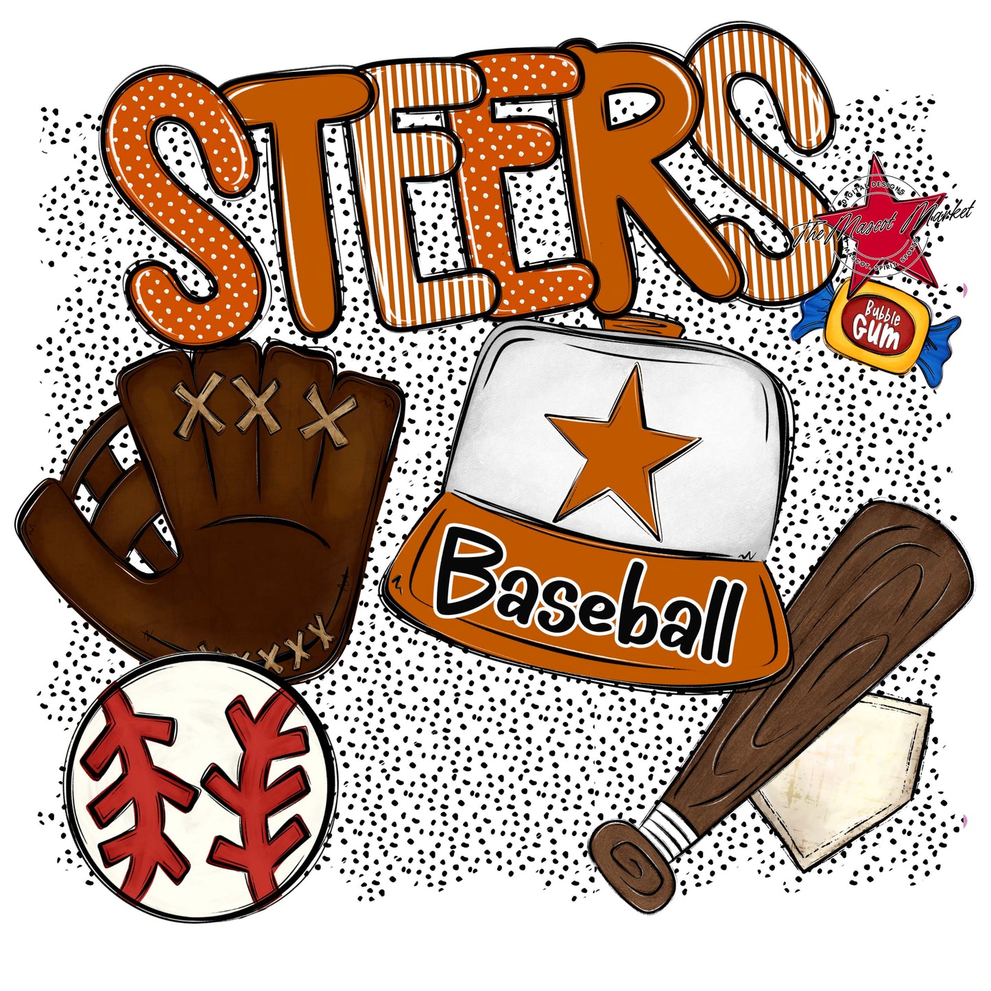 Steers Baseball Spirit-Burnt Orange