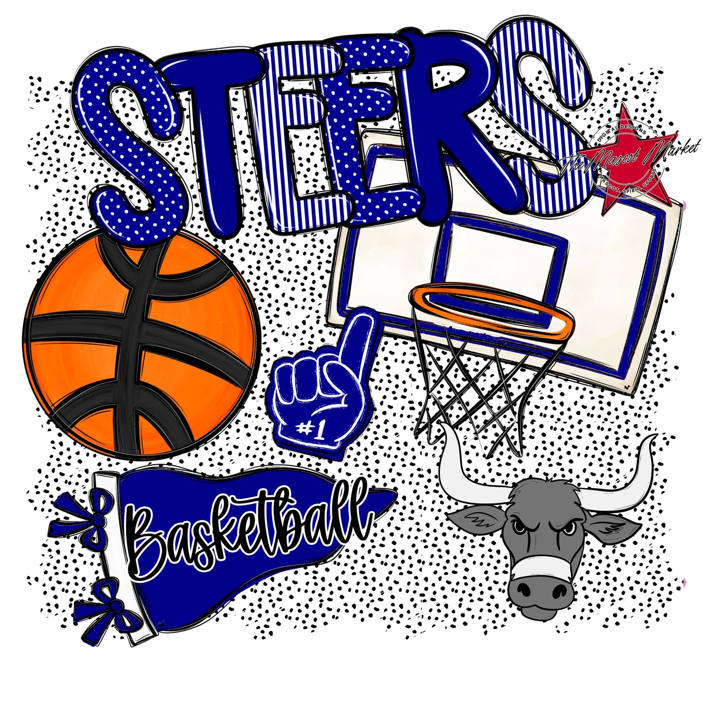 Steers Basketball Spirit-Blue
