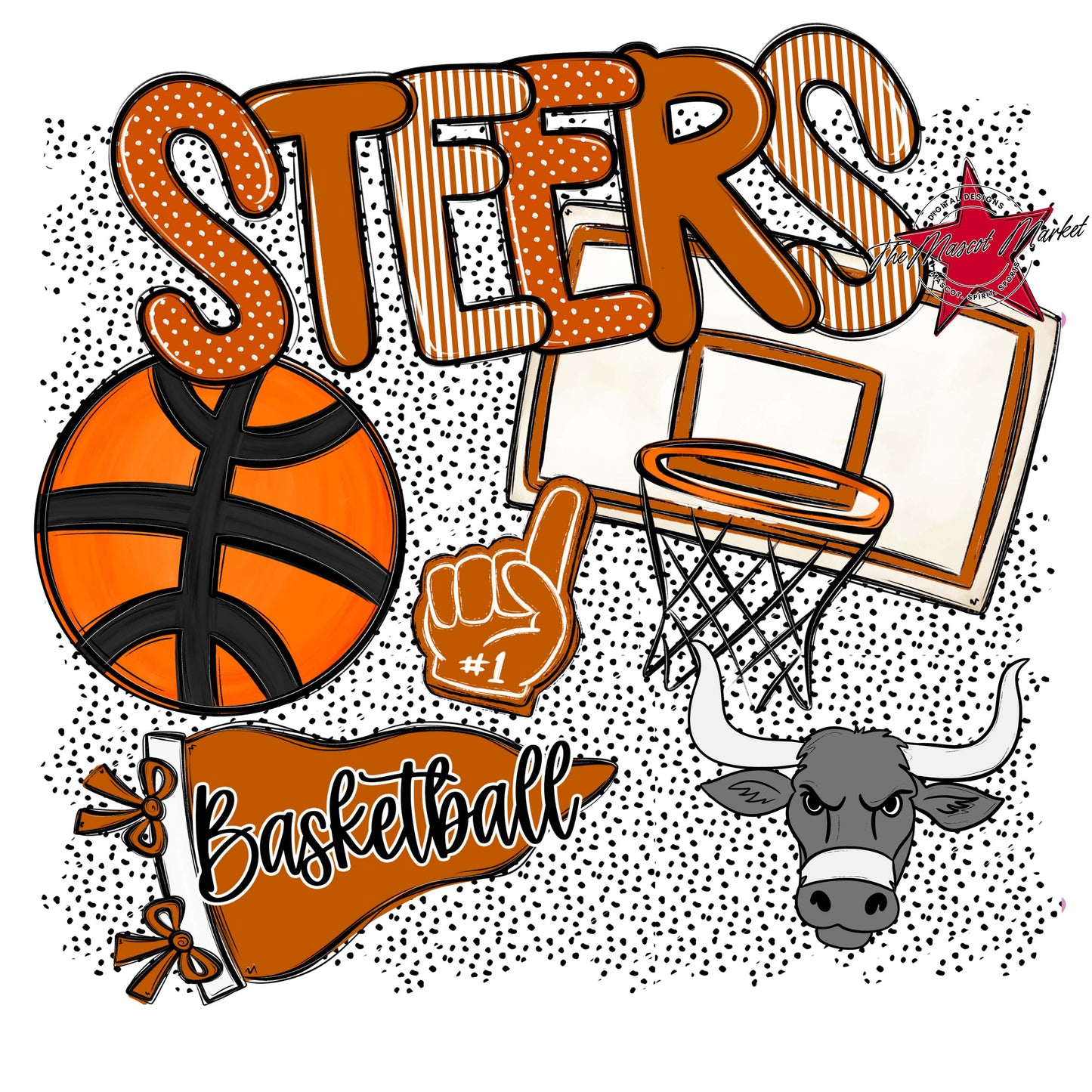 Steers Basketball Spirit-Burnt Orange