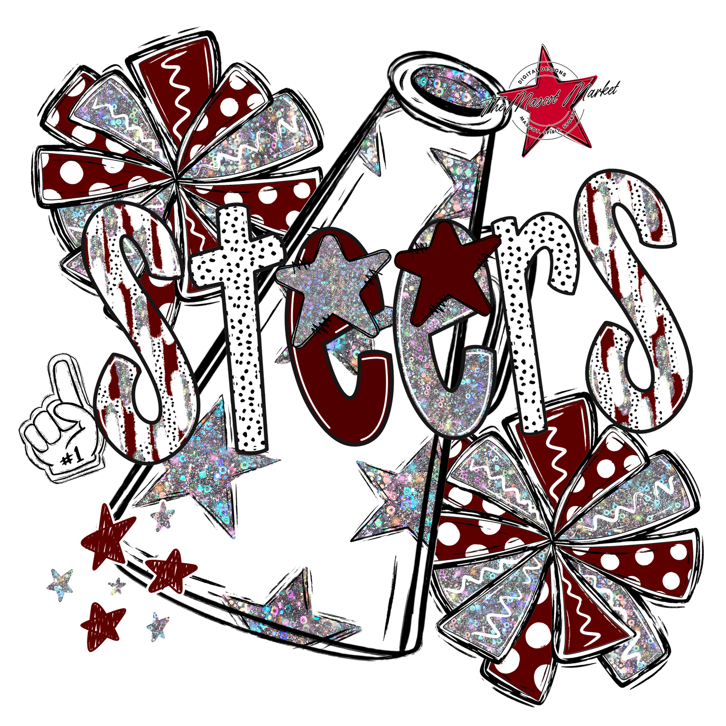 Steers Cheer Megaphone Scrape-Maroon