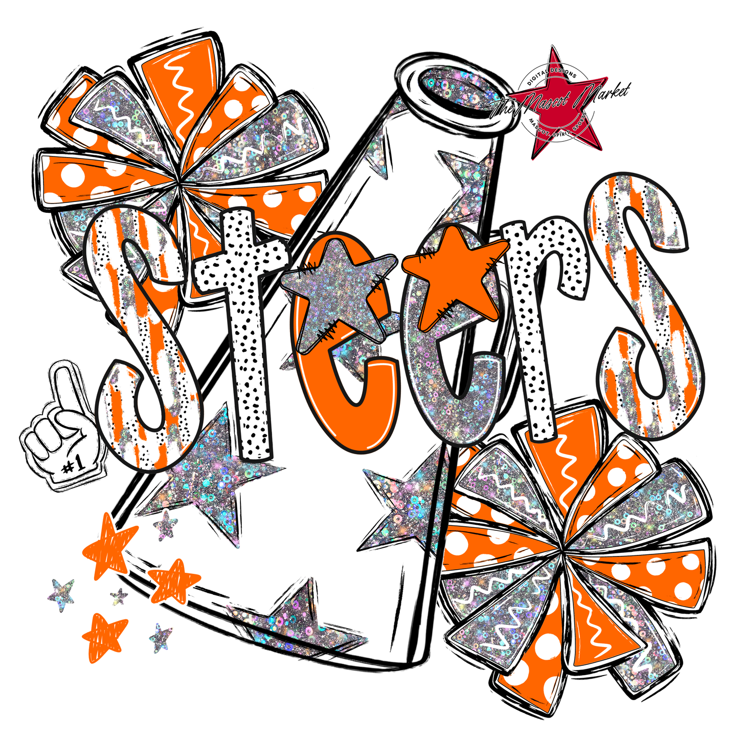 Steers Cheer Megaphone Scrape-Orange