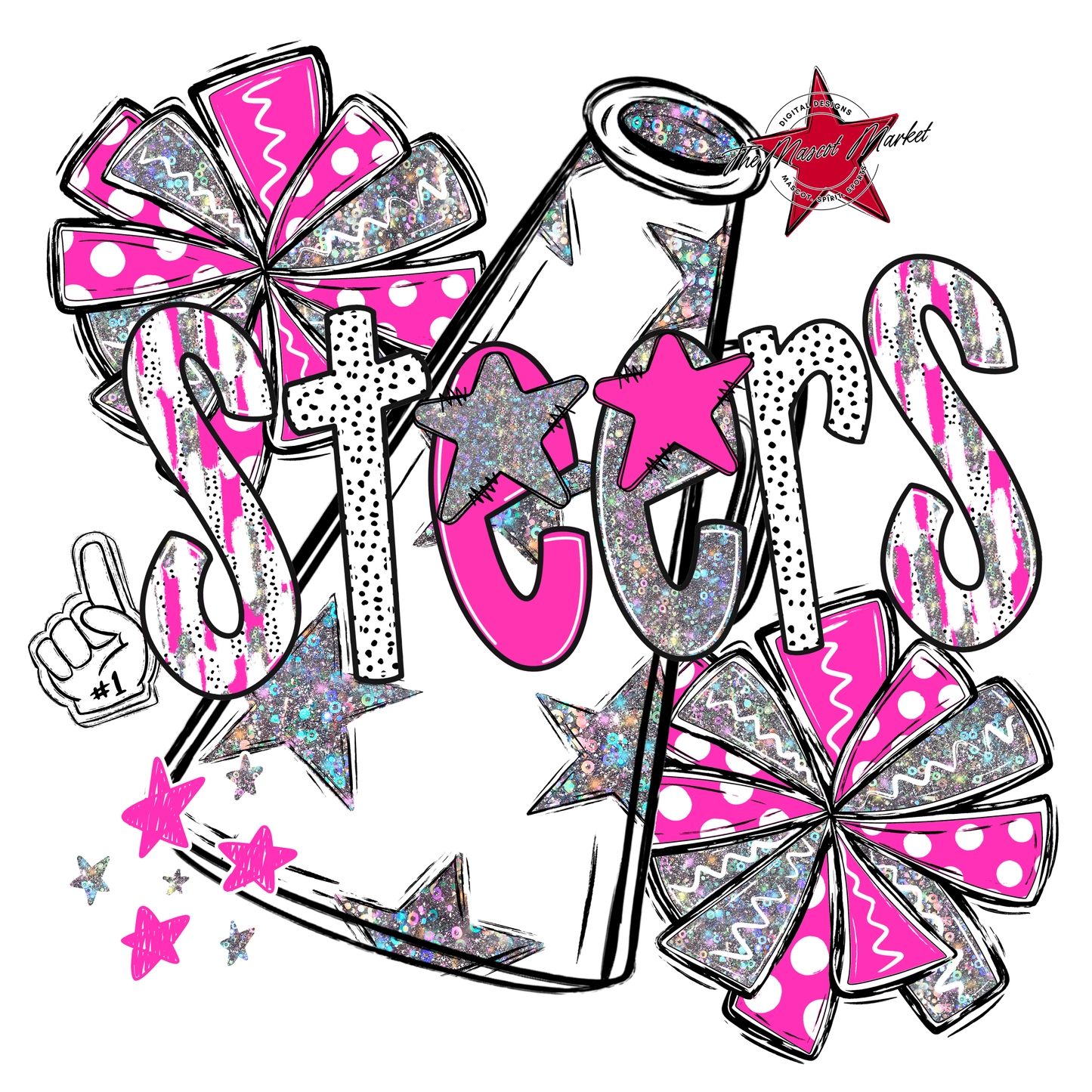 Steers Cheer Megaphone Scrape-Pink
