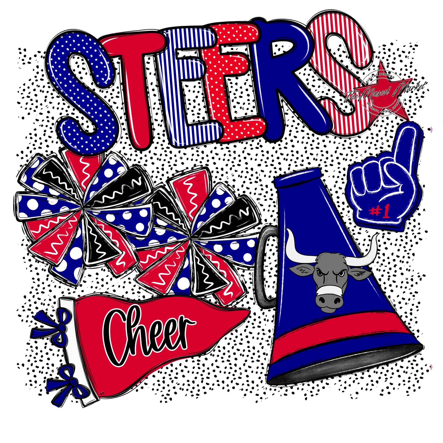 Steers Cheer Spirit-Blue & Red