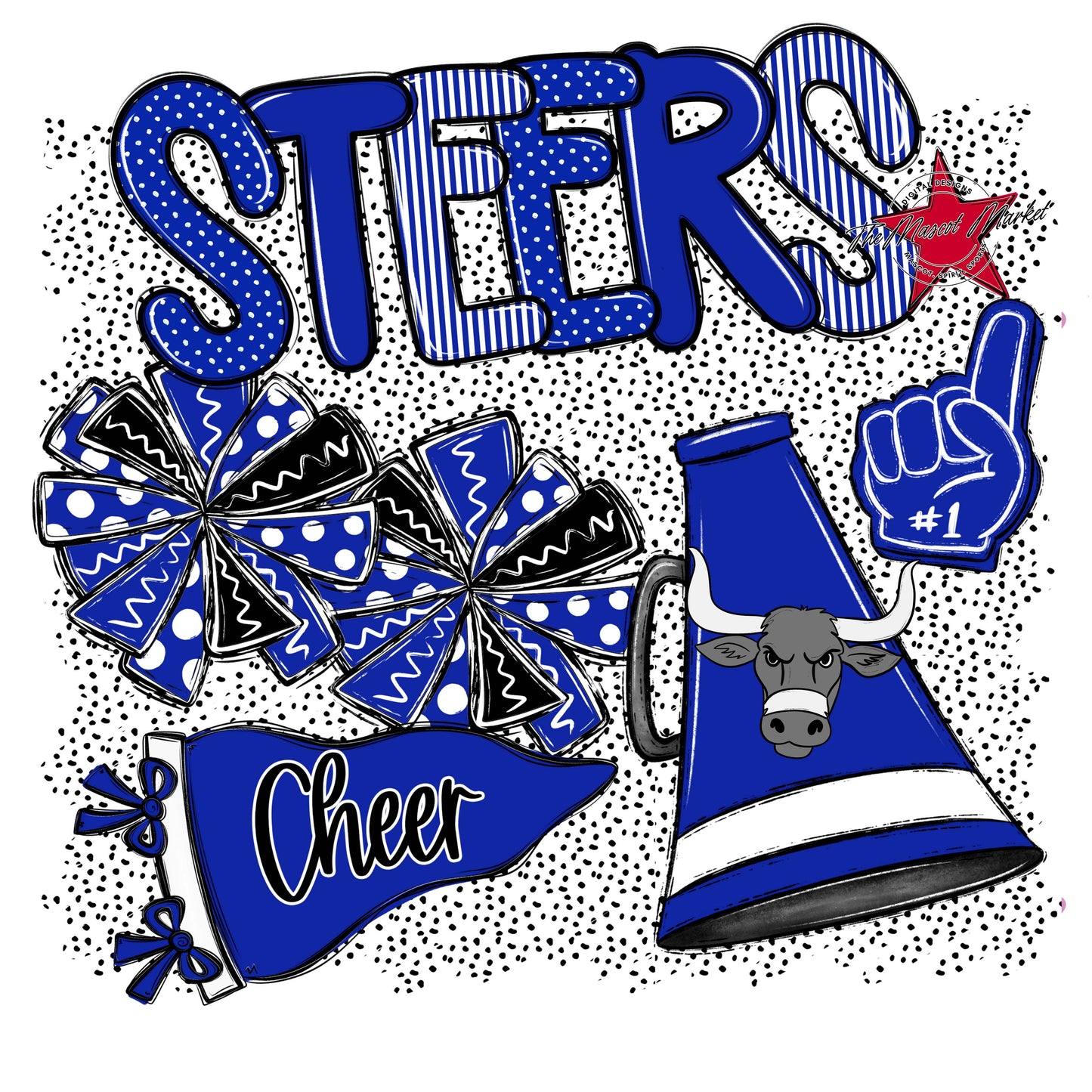 Steers Cheer Spirit-Royal Blue