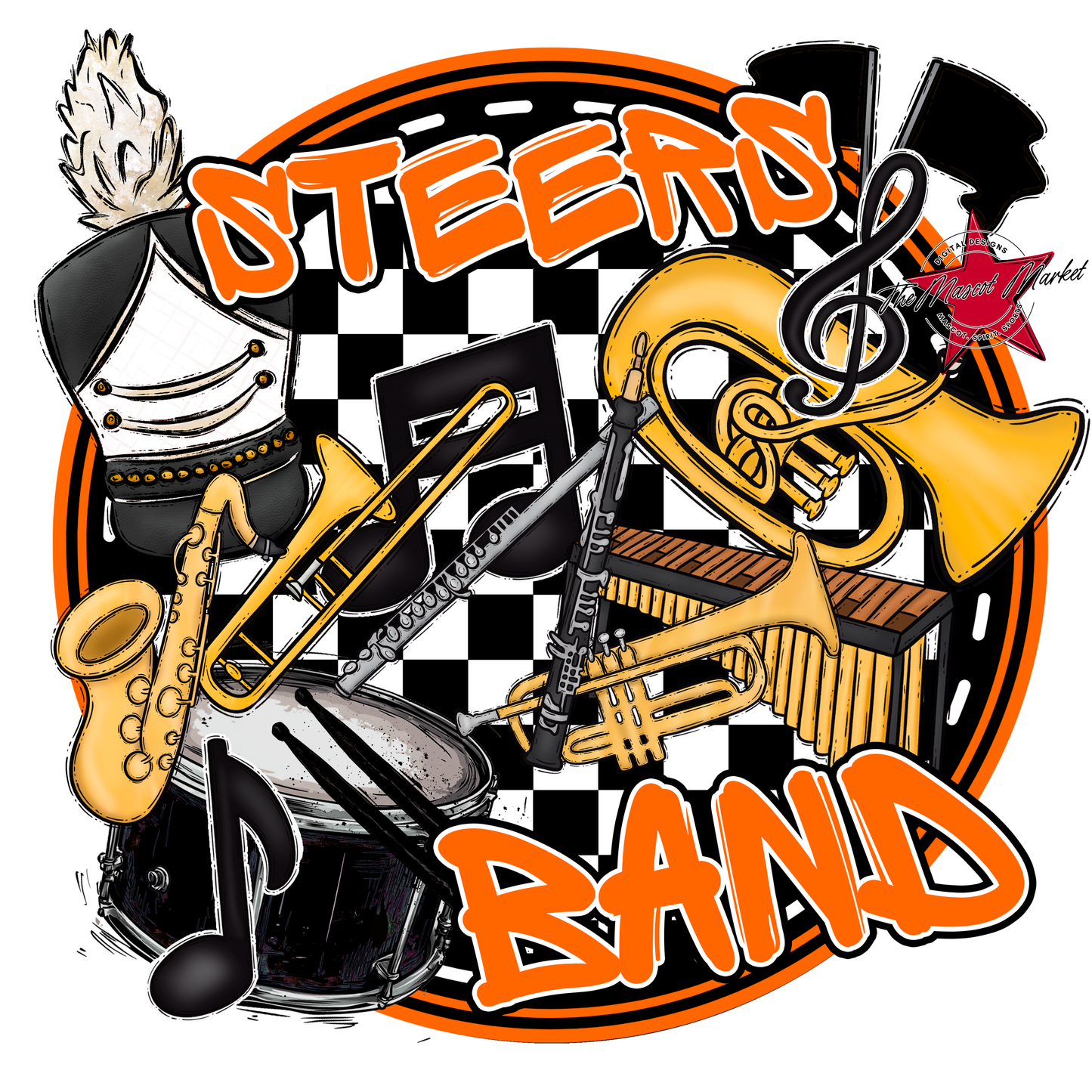 Steers Circle Band Design-Orange