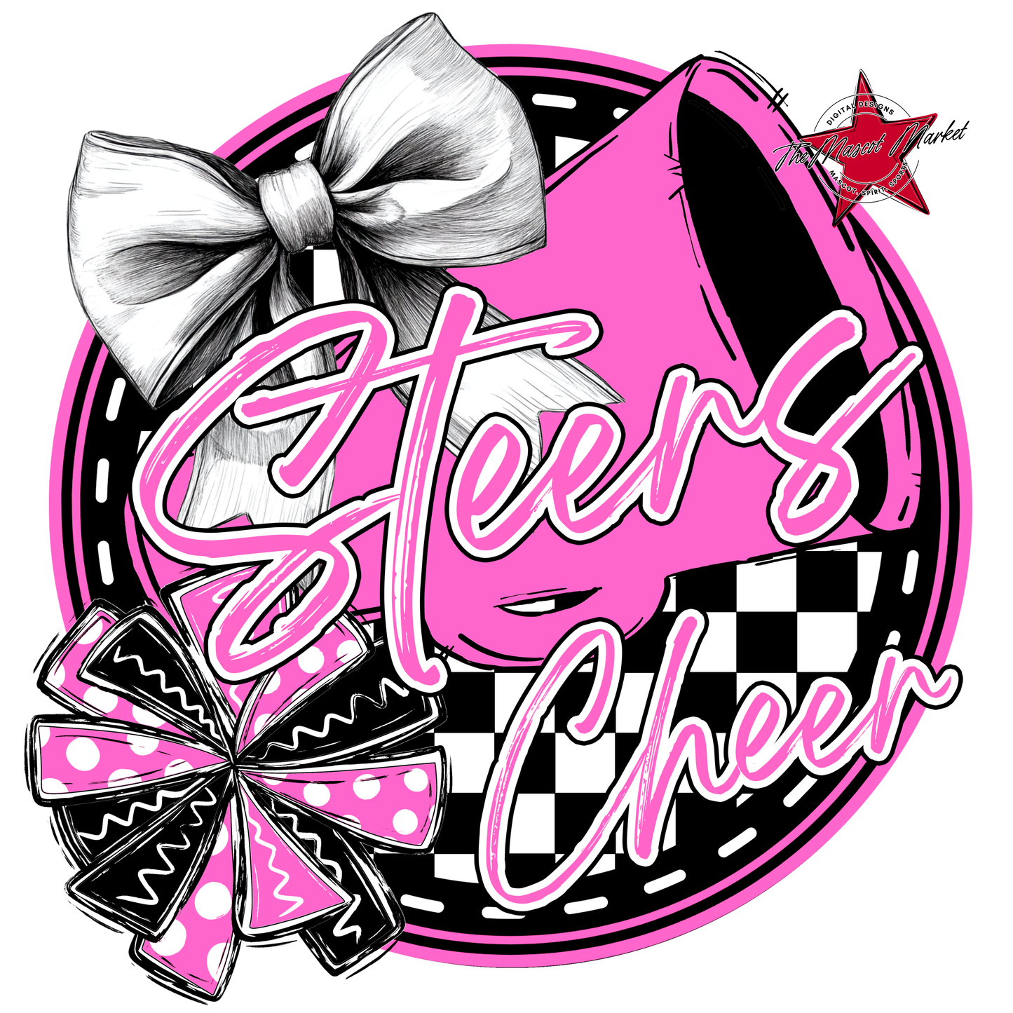 Steers Circle Cheer Design-Baby Pink