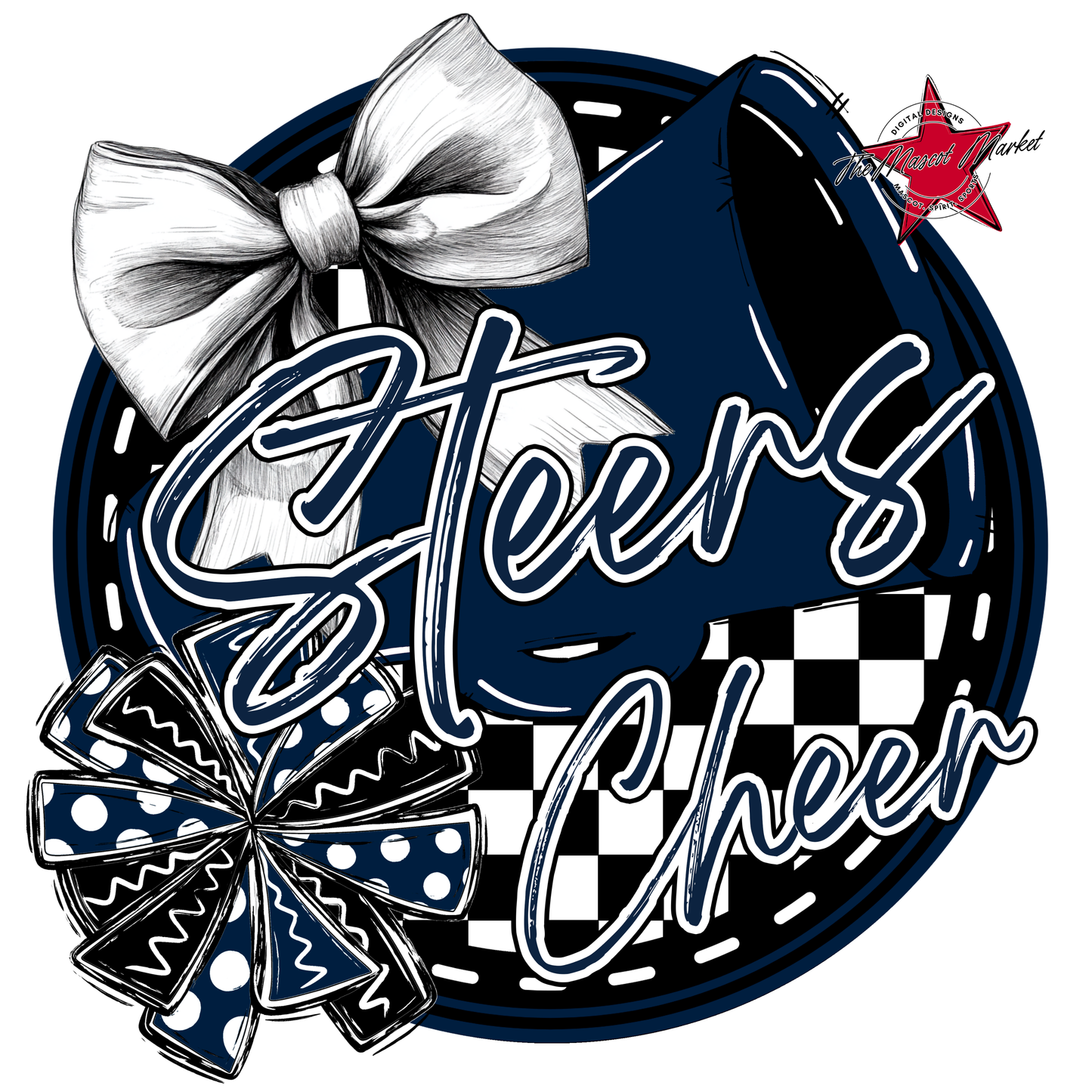 Steers Circle Cheer Design-Navy