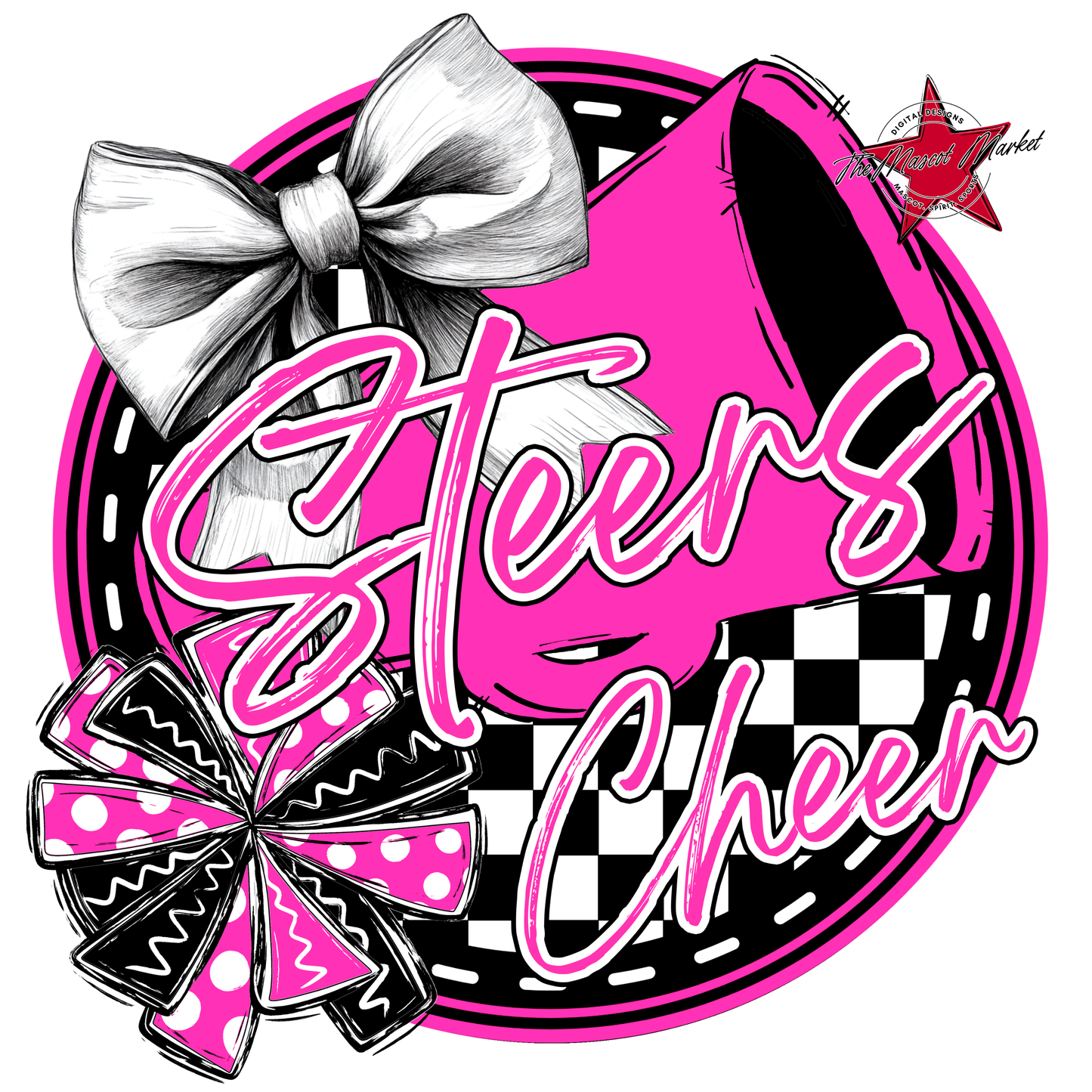 Steers Circle Cheer Design-Pink