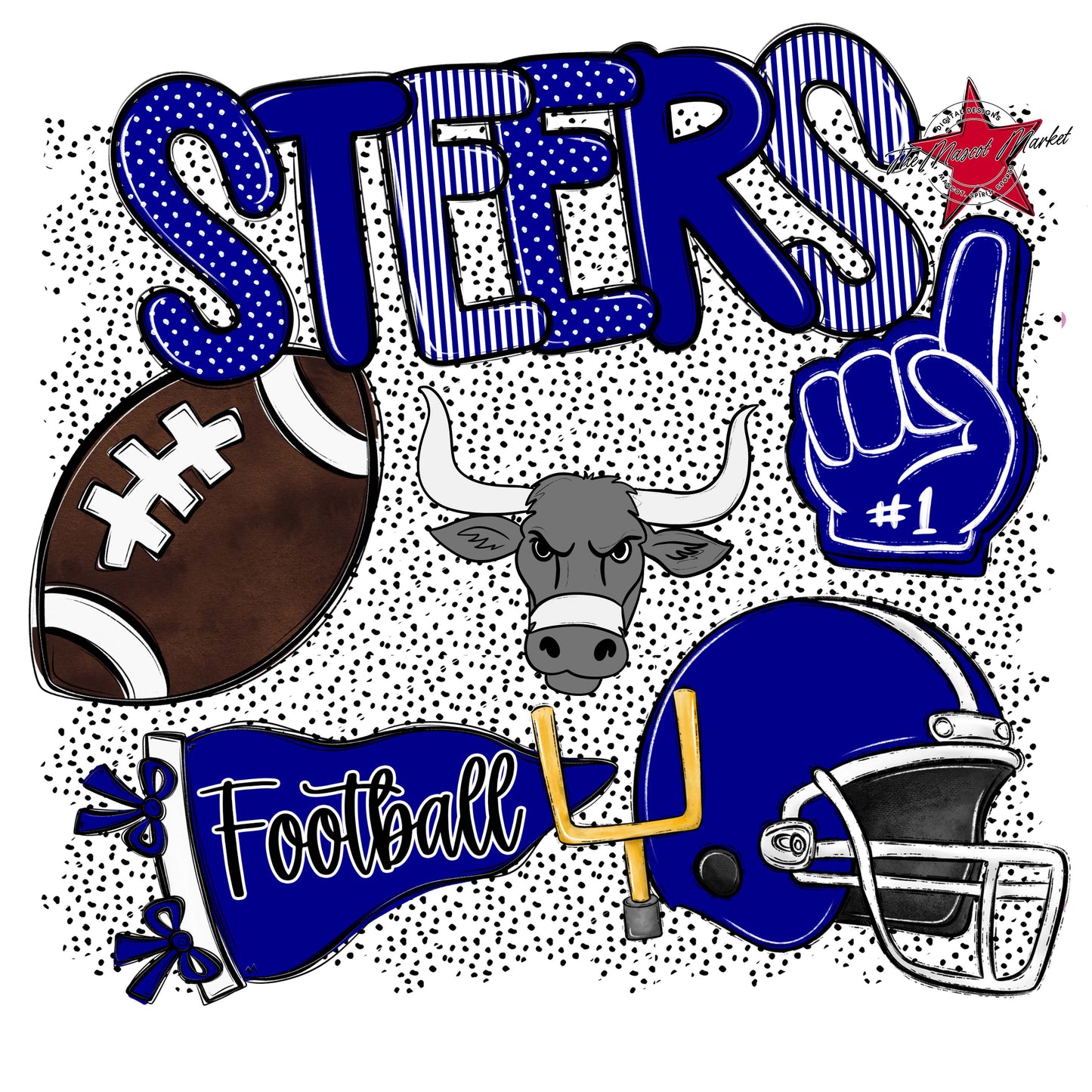 Steers Football Spirit-Blue