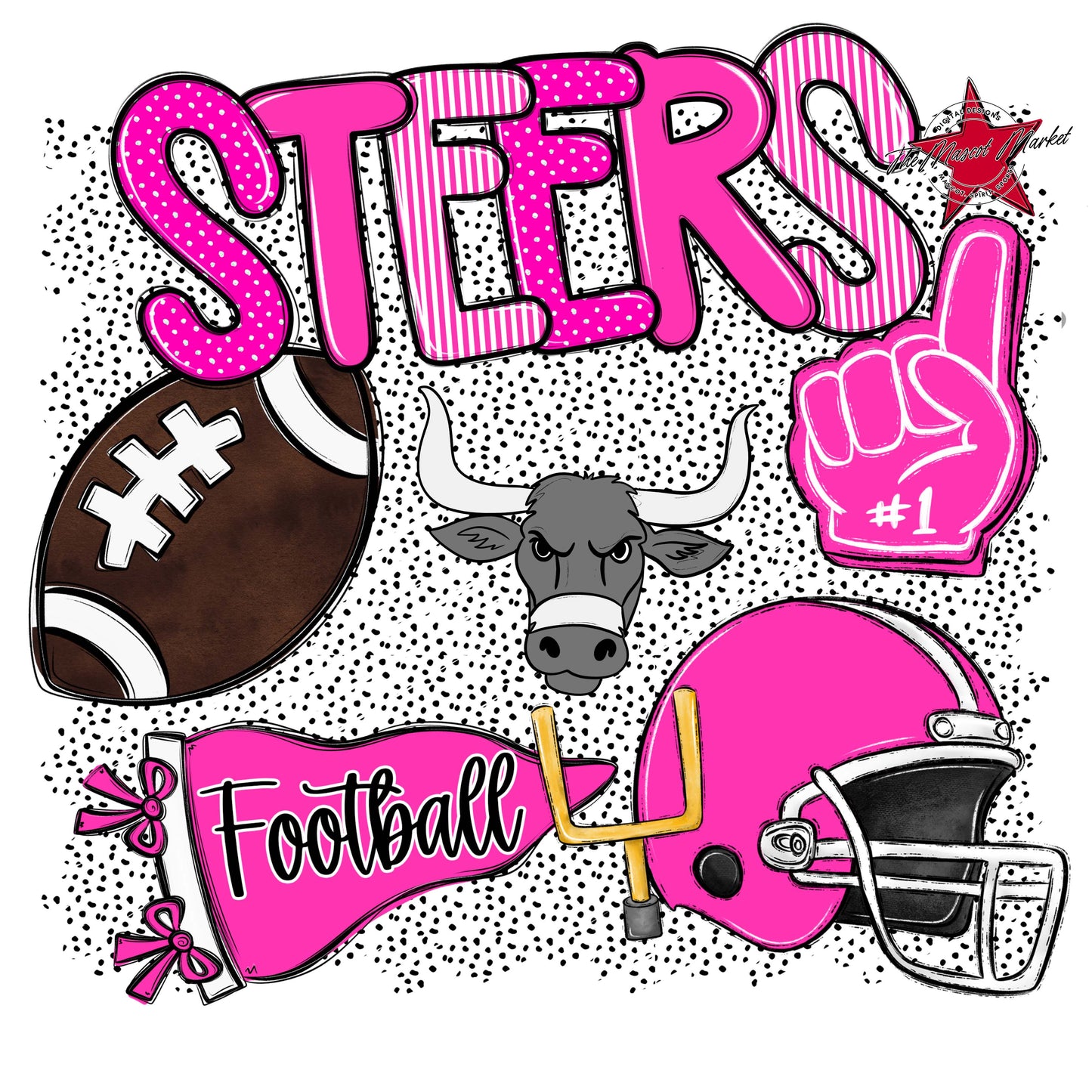 Steers Football Spirit-Pink