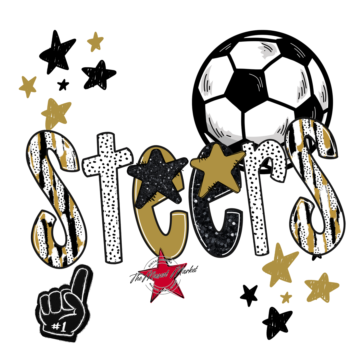 Steers Soccer Scrape-Gold