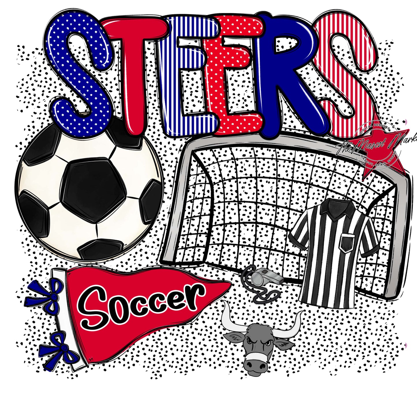 Steers Soccer Spirit-Blue & Red
