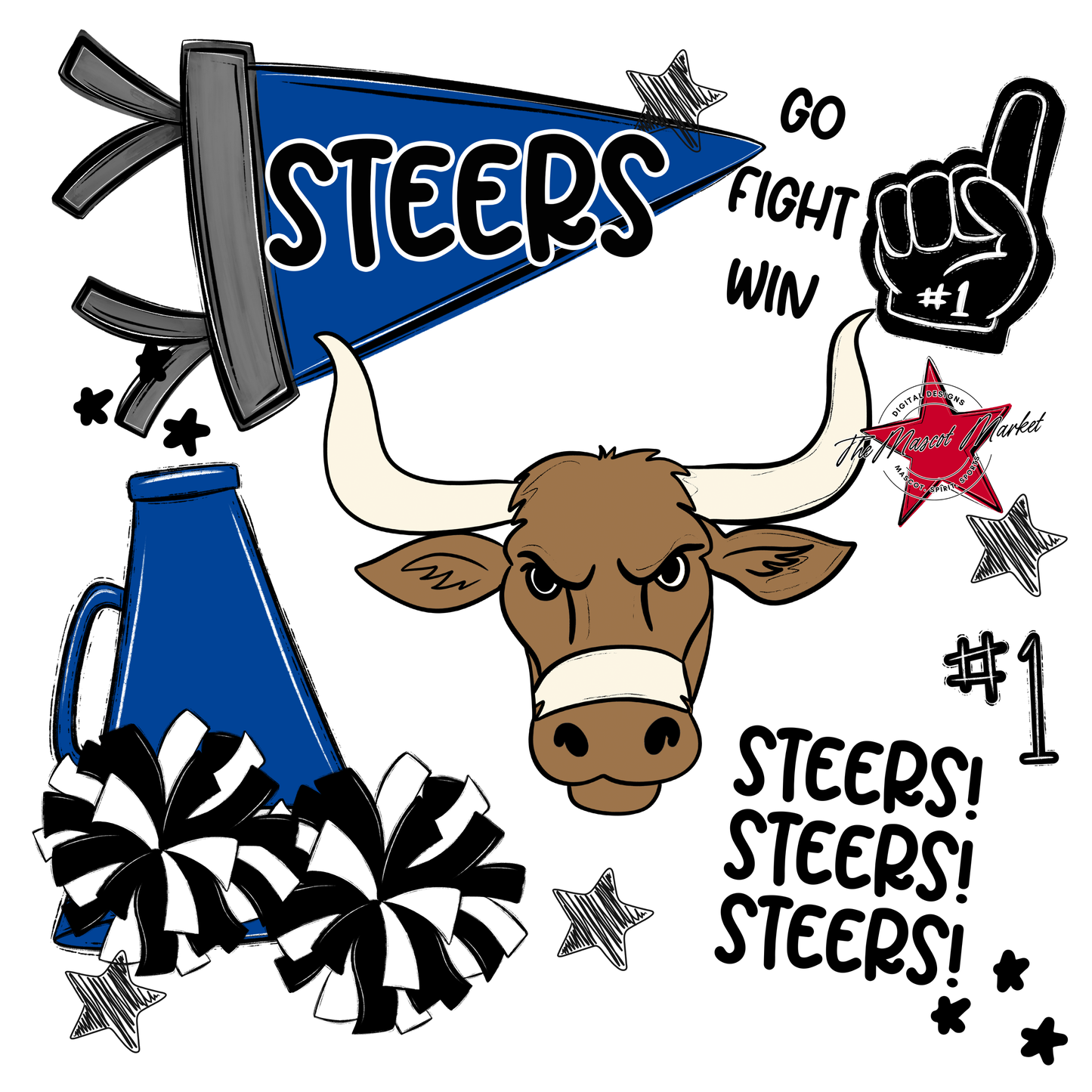 Steers Spirit Design-Off Blue