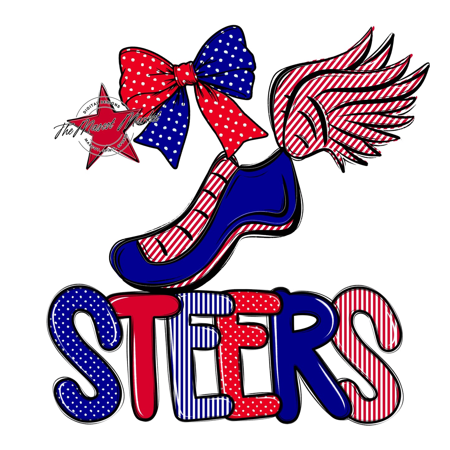 Steers Track Spirit Design-Blue & Red