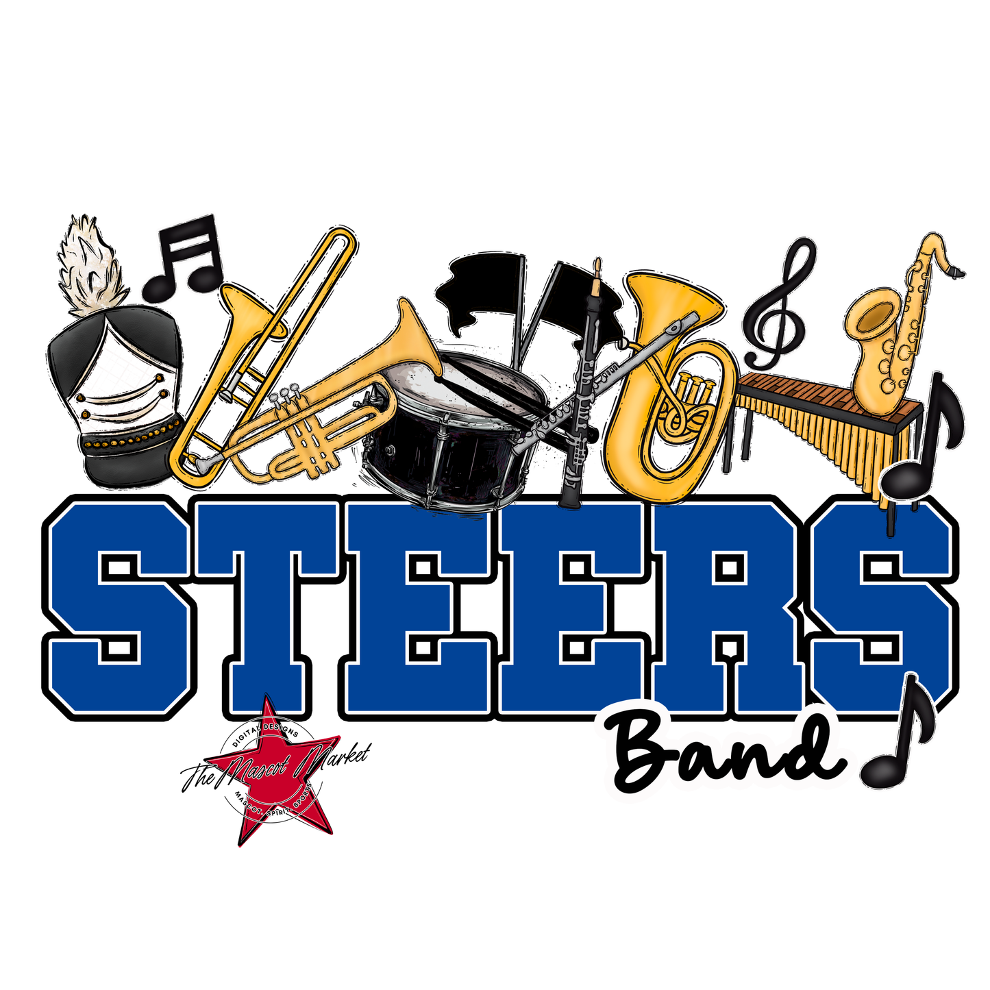Steers Varsity Band-Off Blue
