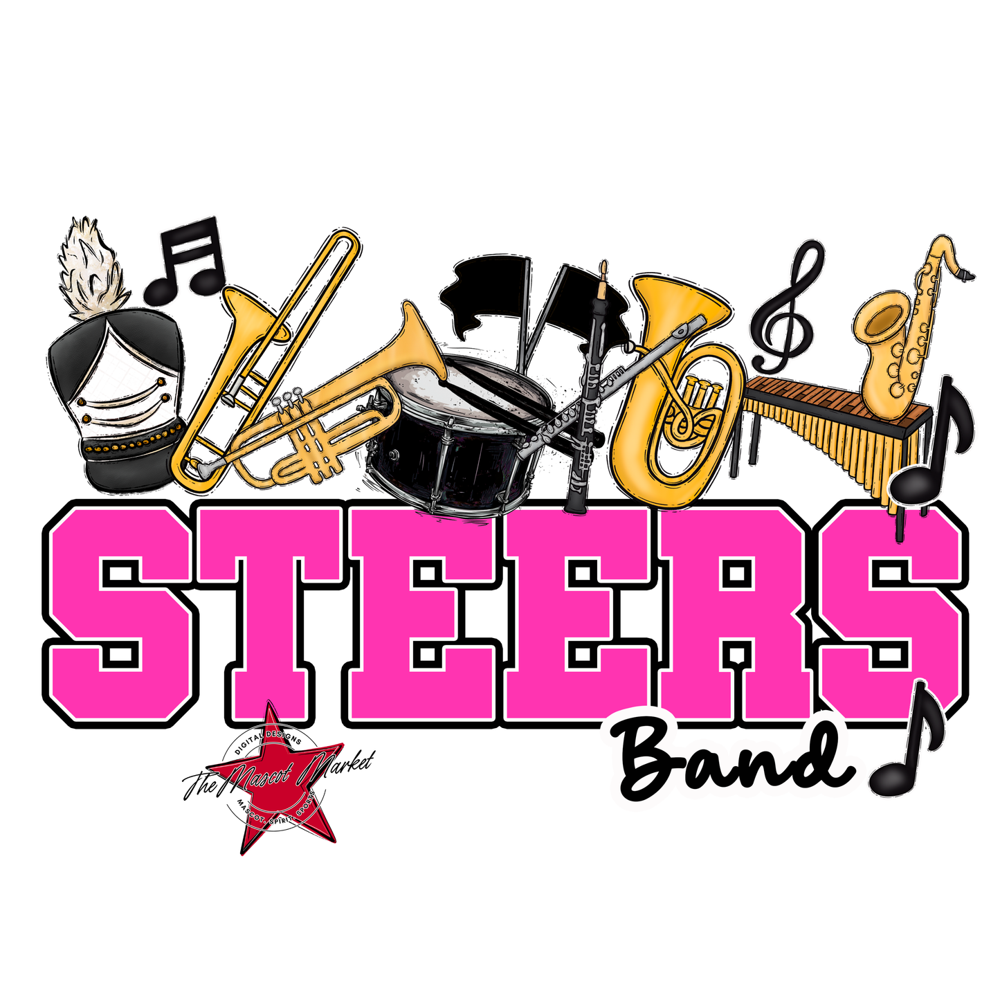 Steers Varsity Band-Pink