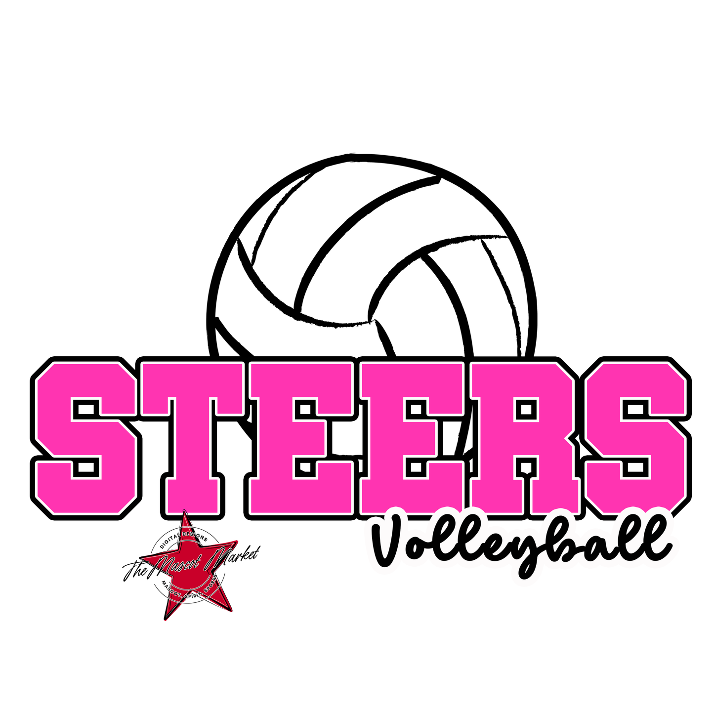 Steers Varsity Volleyball-Pink