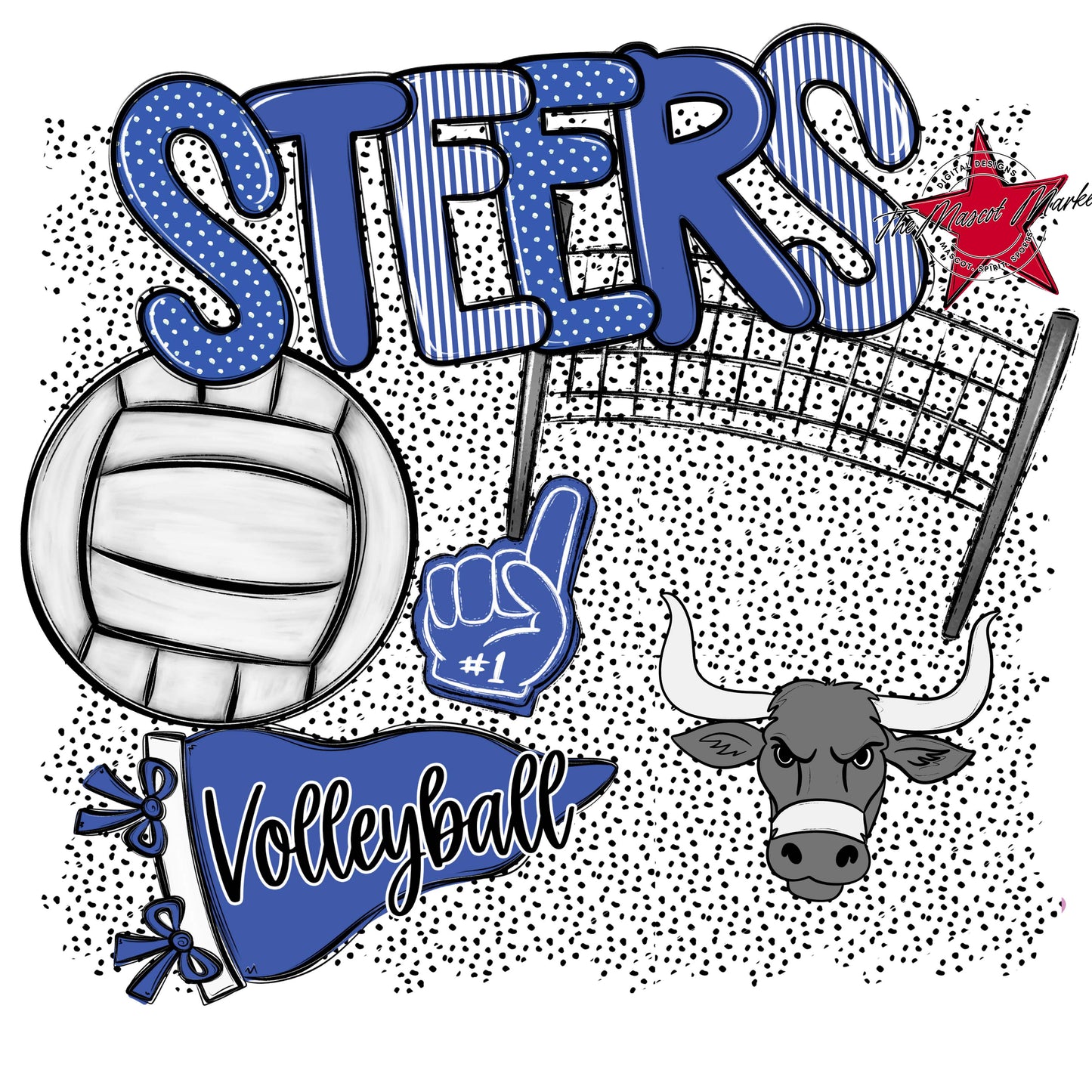 Steers Volleyball Spirit-Off Blue