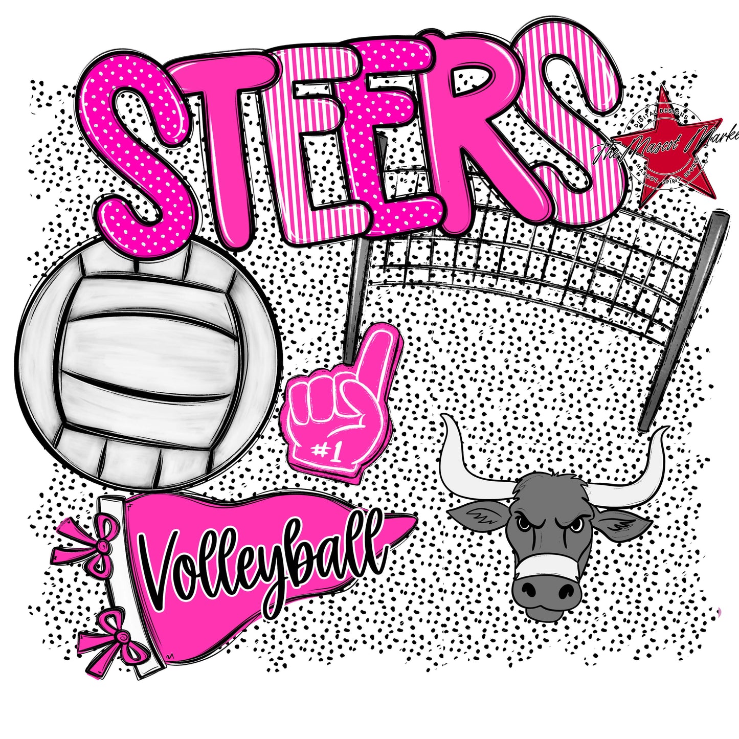 Steers Volleyball Spirit-Pink