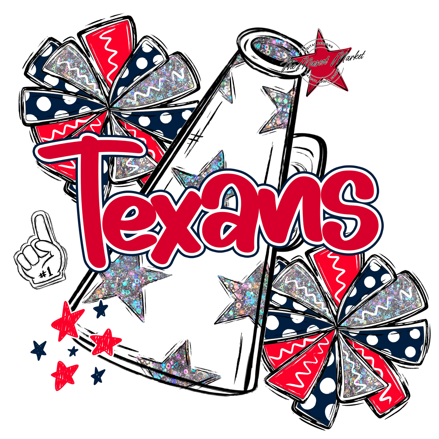 Texans Alpha Megaphone Design-Navy-Red