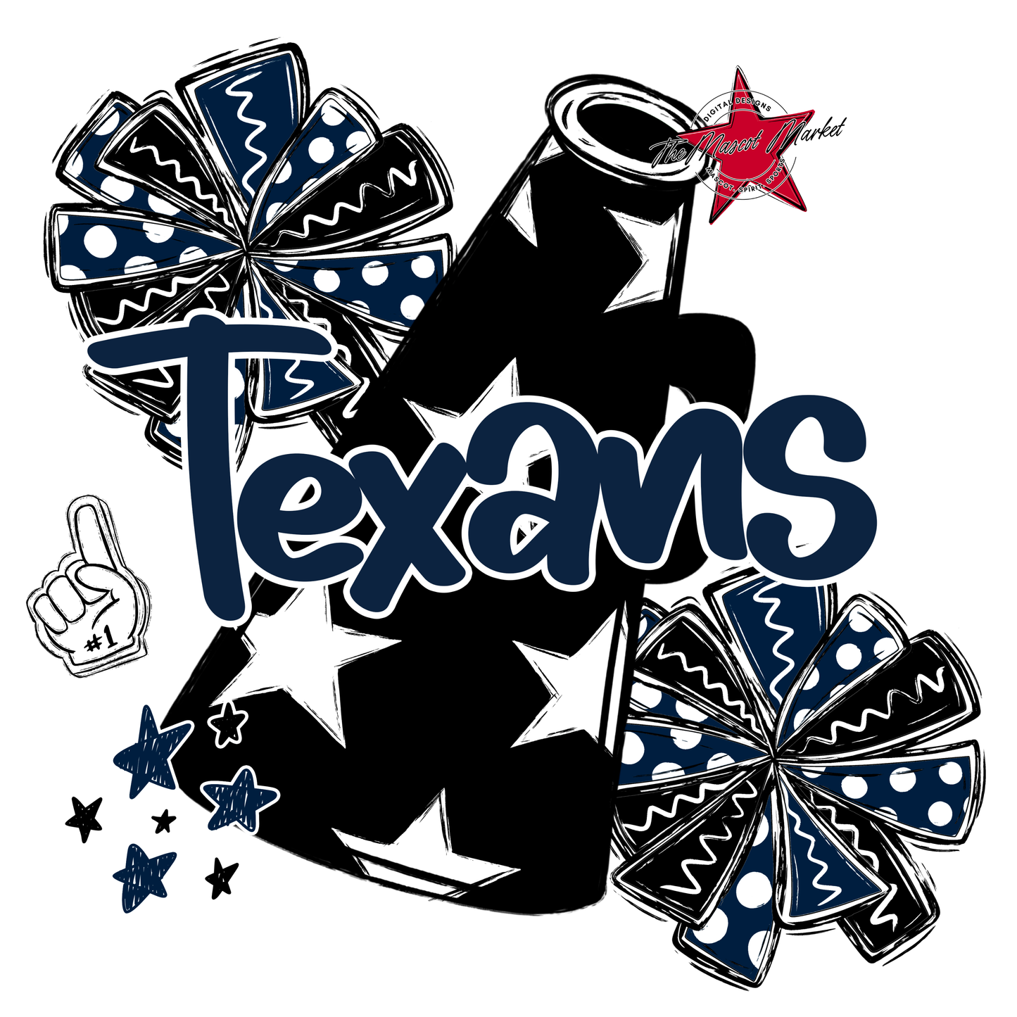 Texans Alpha Megaphone Design-Navy