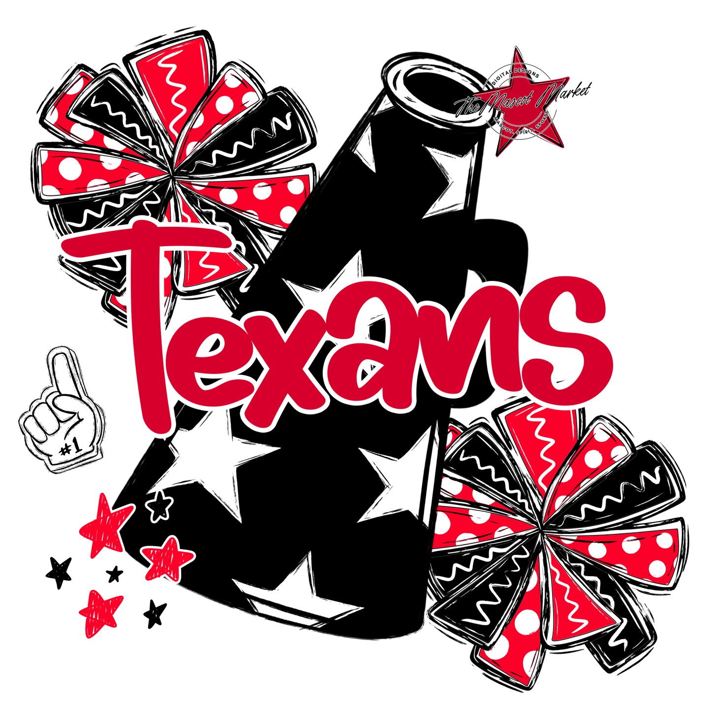 Texans Alpha Megaphone Design-Red