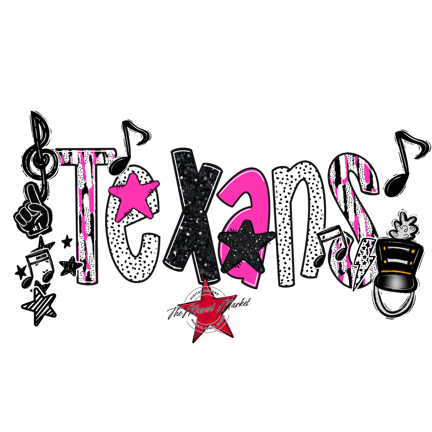 Texans Band Scrape-Pink