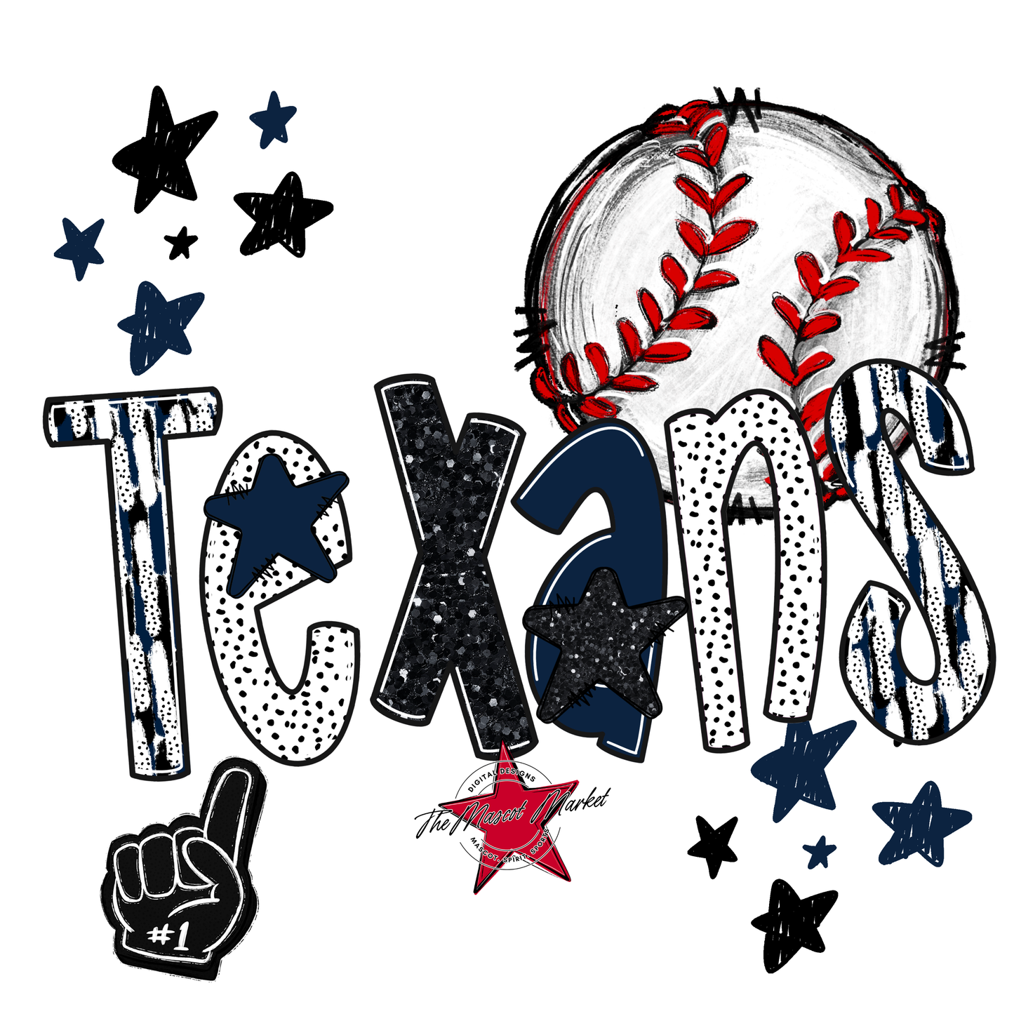 Texans Baseball Scrape-Navy