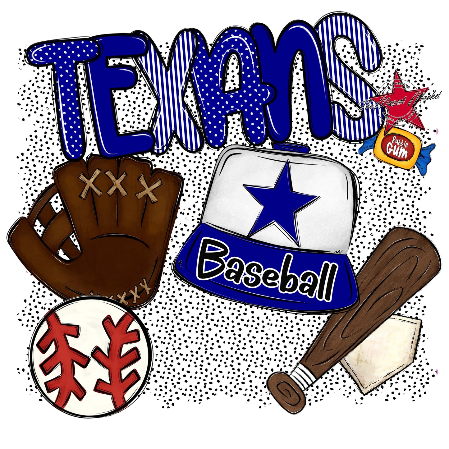 Texans Baseball Spirit-Blue