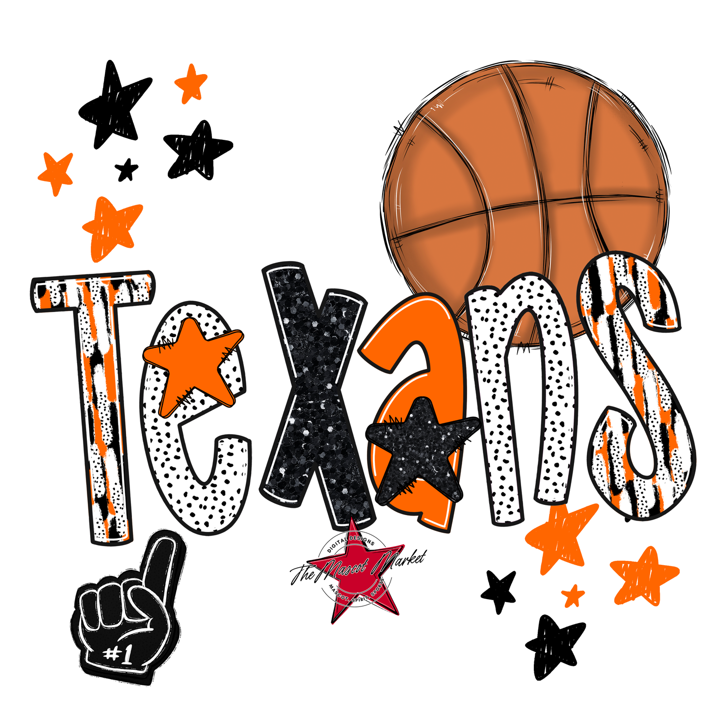 Texans Basketball Scrape-Orange