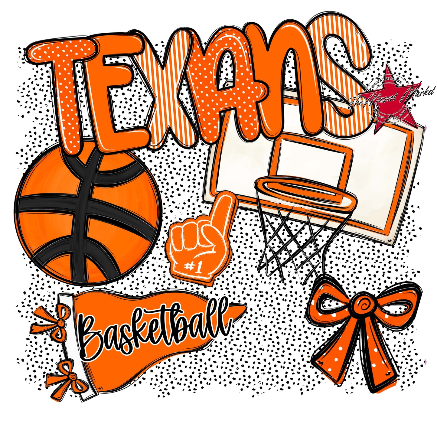 Texans Basketball Spirit-Orange