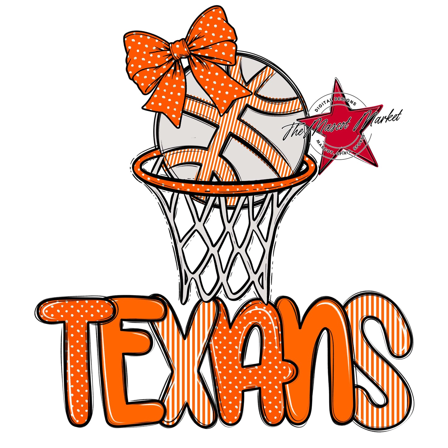 Texans Basketball Spirit Design-Orange