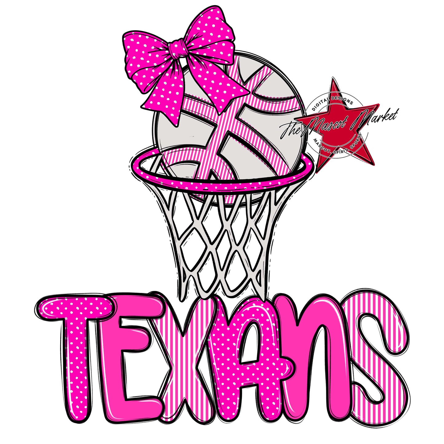 Texans Basketball Spirit Design-Pink
