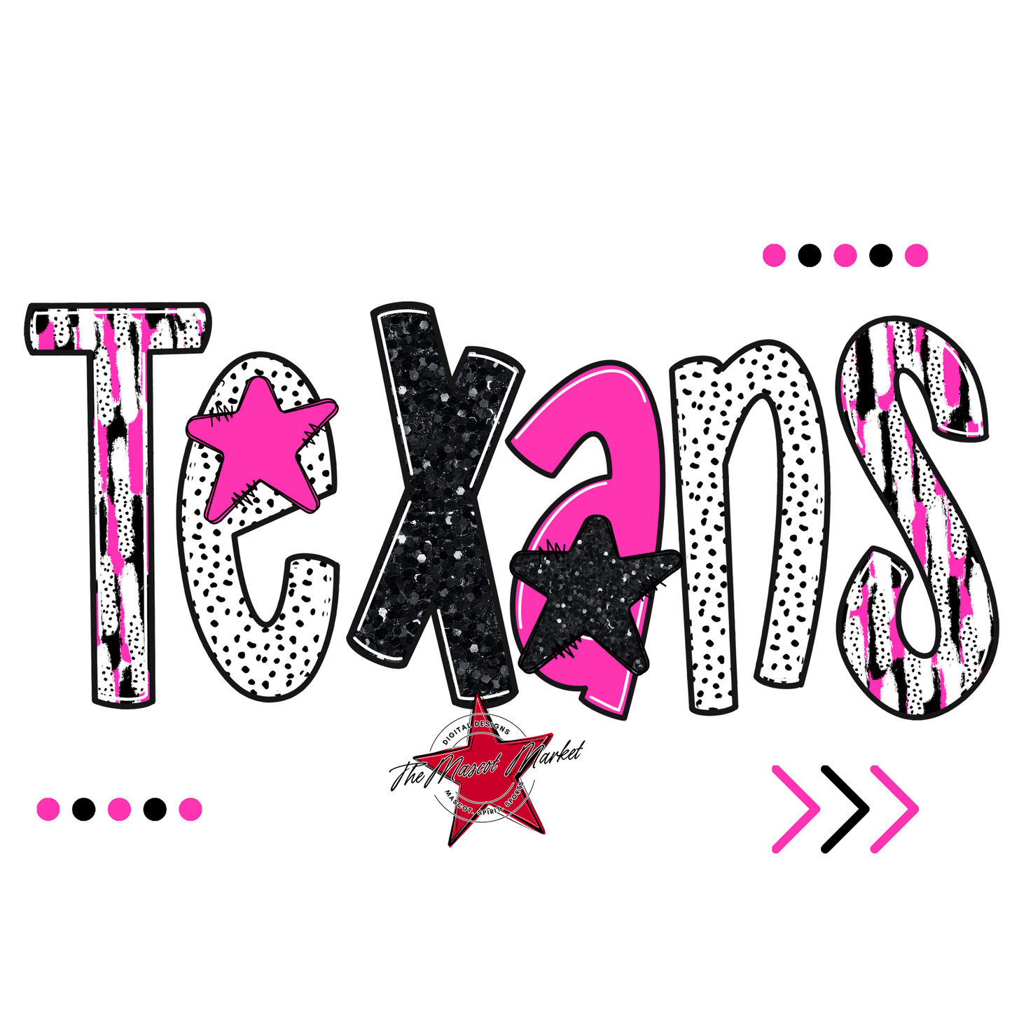 Texans Brushstroke Alpha w Arrows-Pink