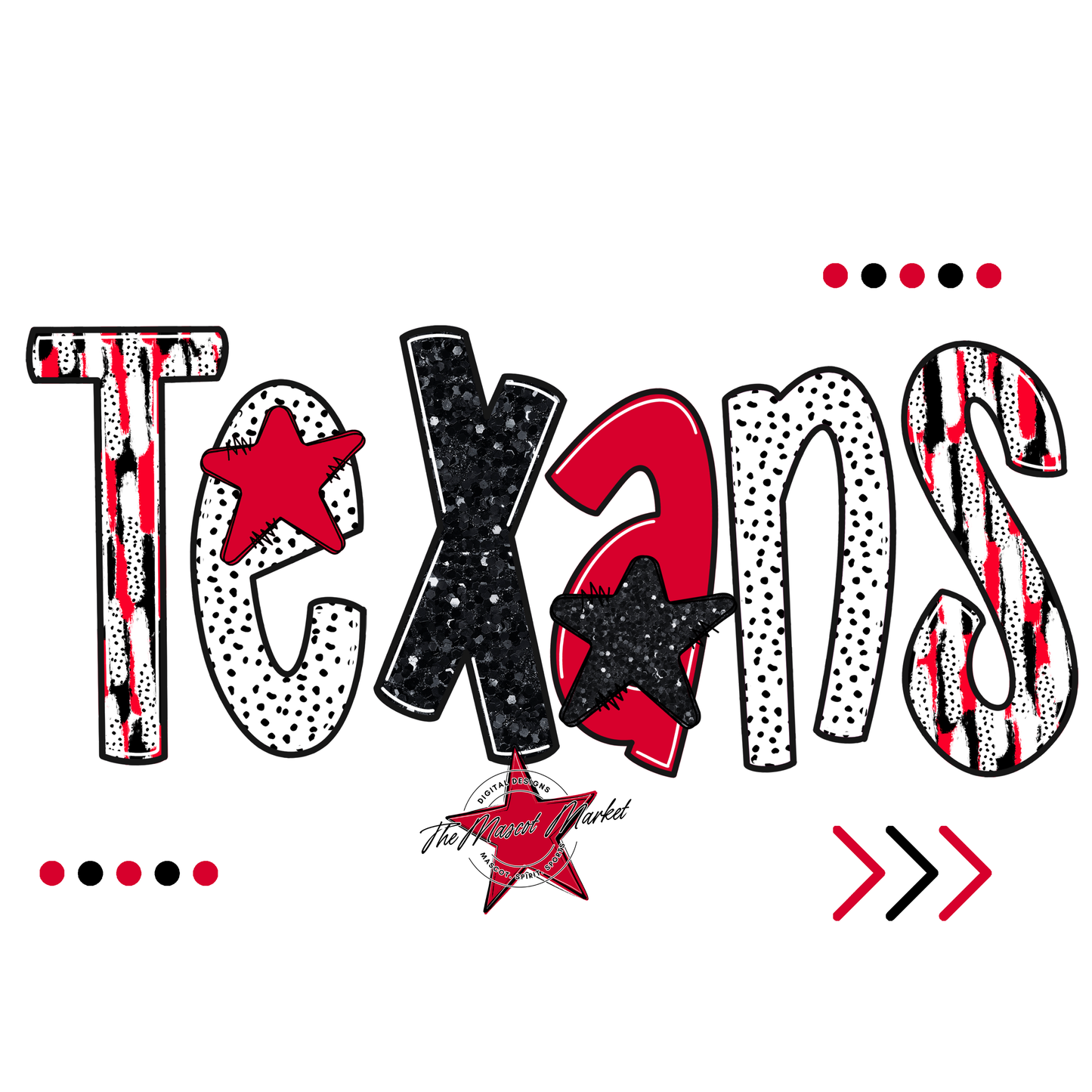 Texans Brushstroke Alpha w Arrows-Red