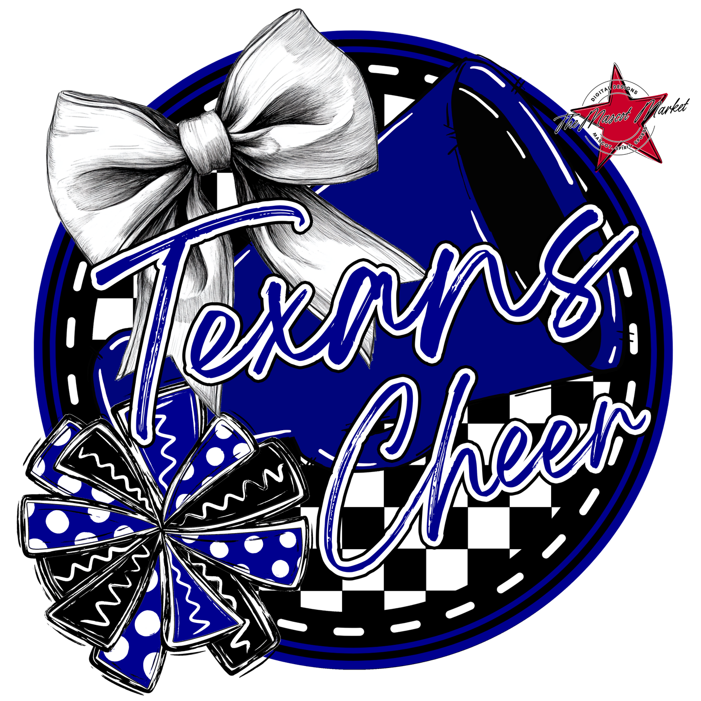 Texans Circle Cheer Design-Blue