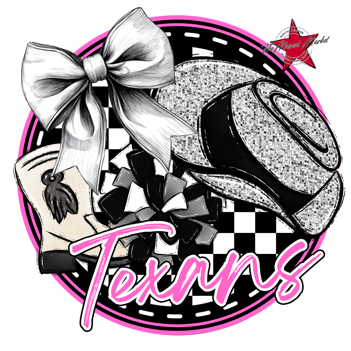 Texans Circle Drillteam Design-Baby Pink