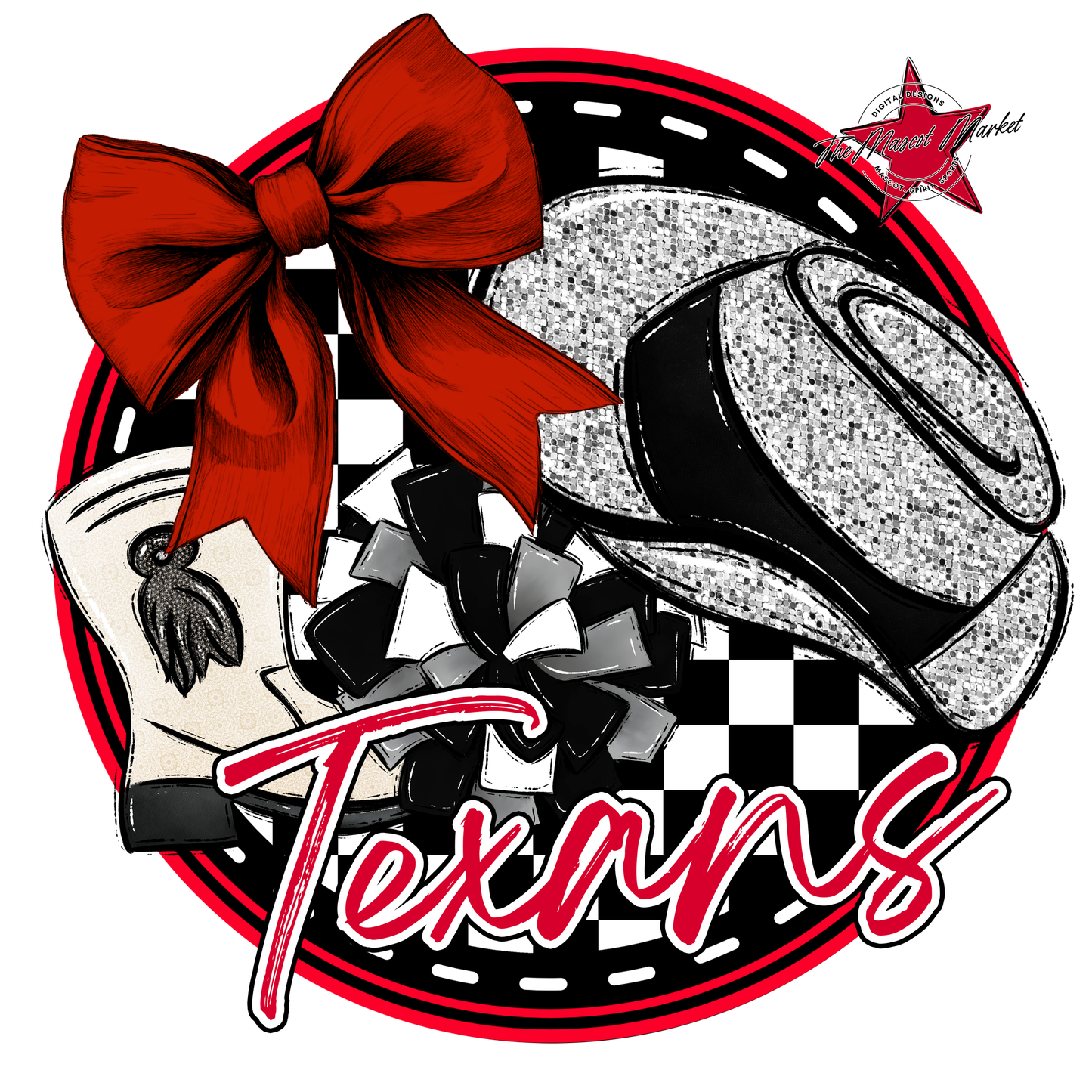 Texans Circle Drillteam Design-Red