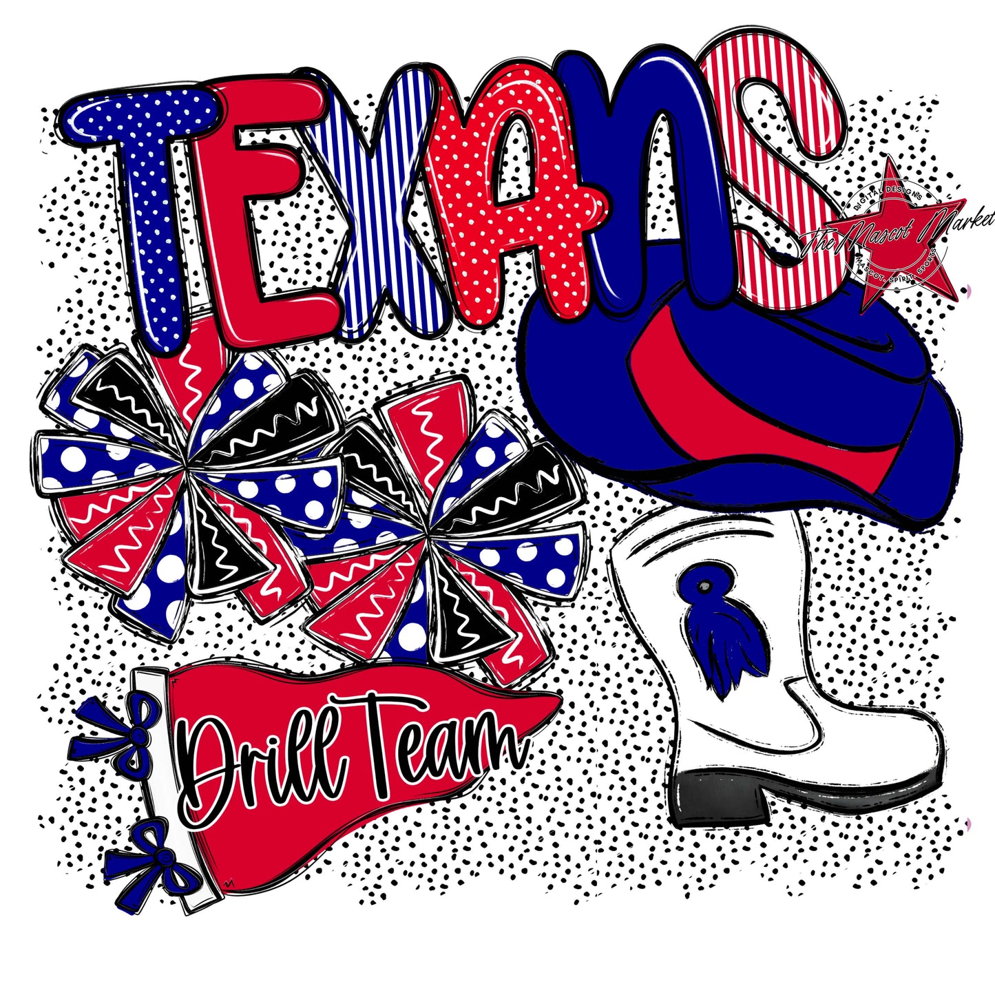Texans Drillteam Spirit-Blue & Red