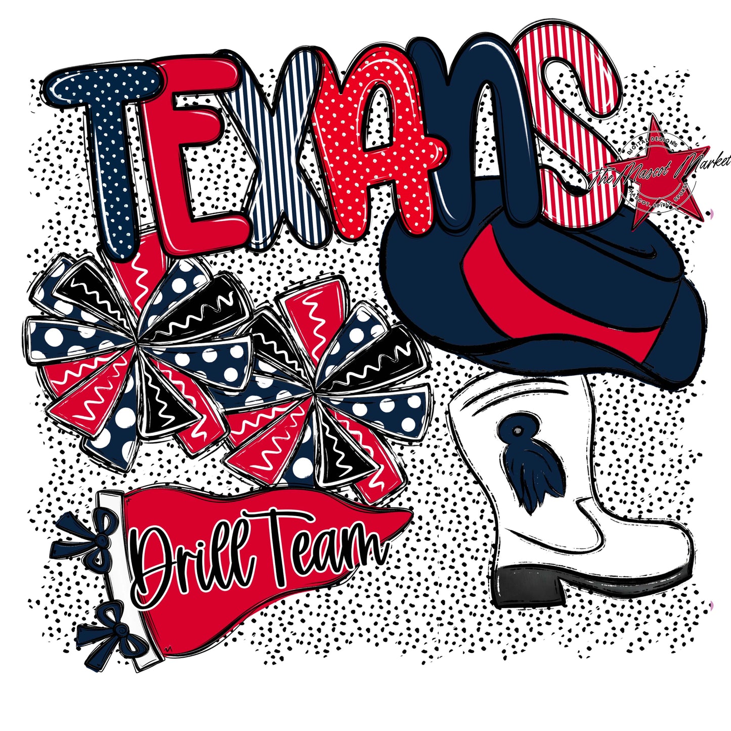 Texans Drillteam Spirit-Navy & Red