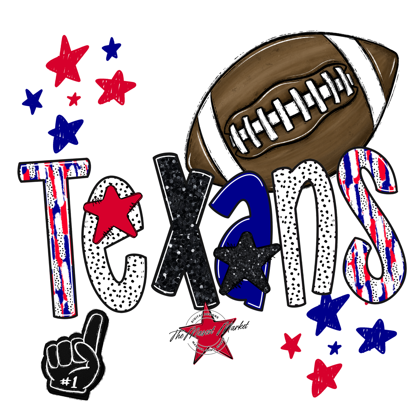 Texans Football Scrape-Blue-Red