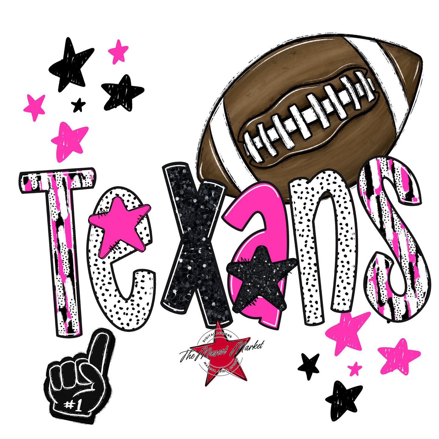Texans Football Scrape-Pink