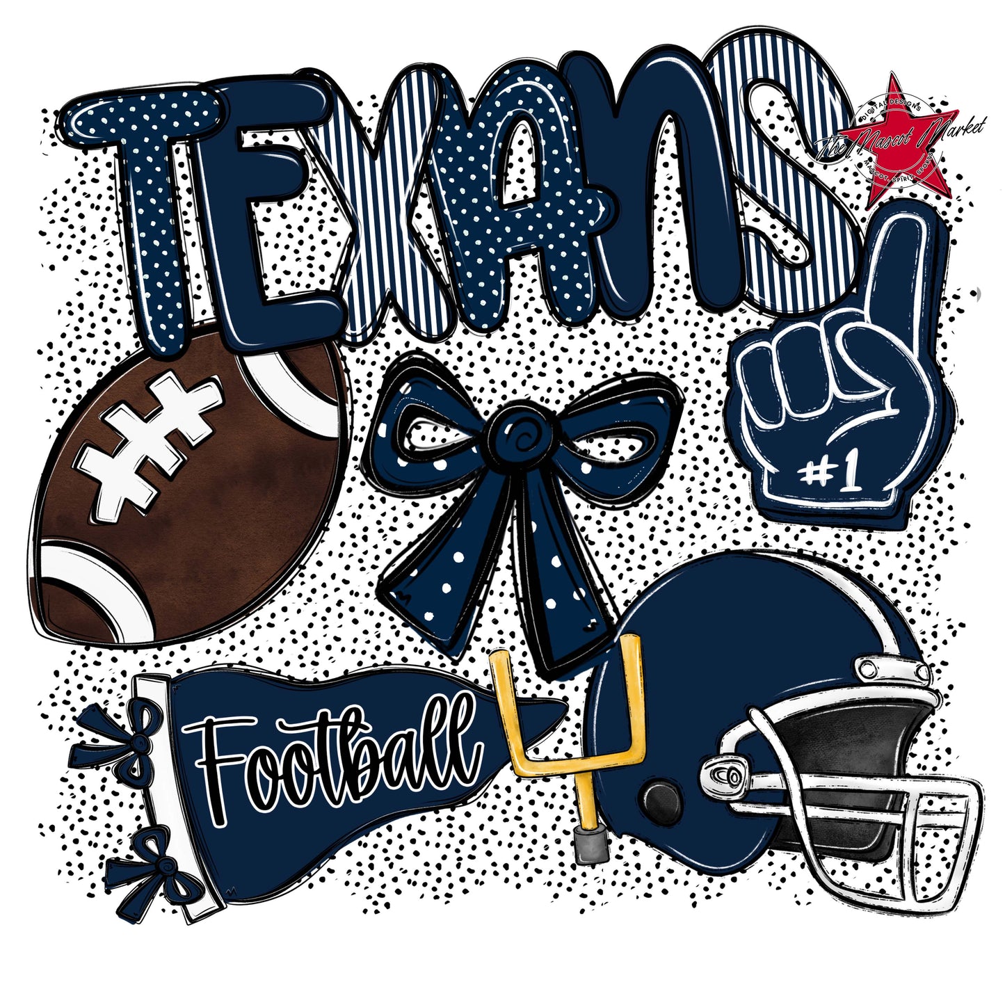 Texans Football Spirit-Navy
