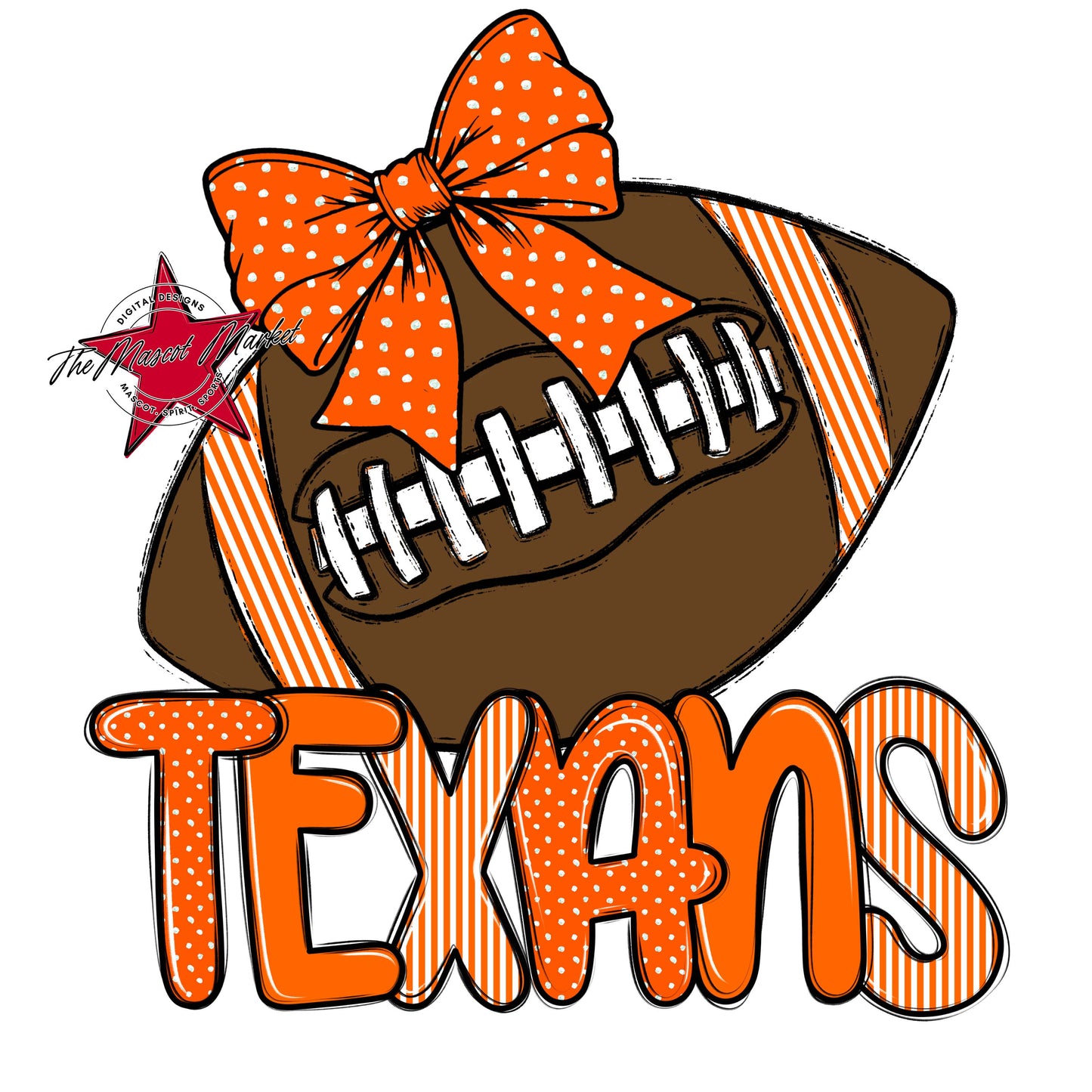 Texans Football Spirit Design-Orange