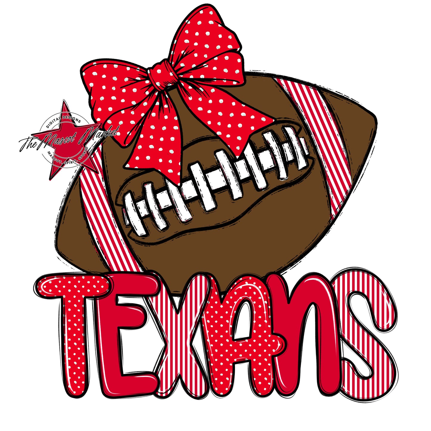 Texans Football Spirit Design-Red