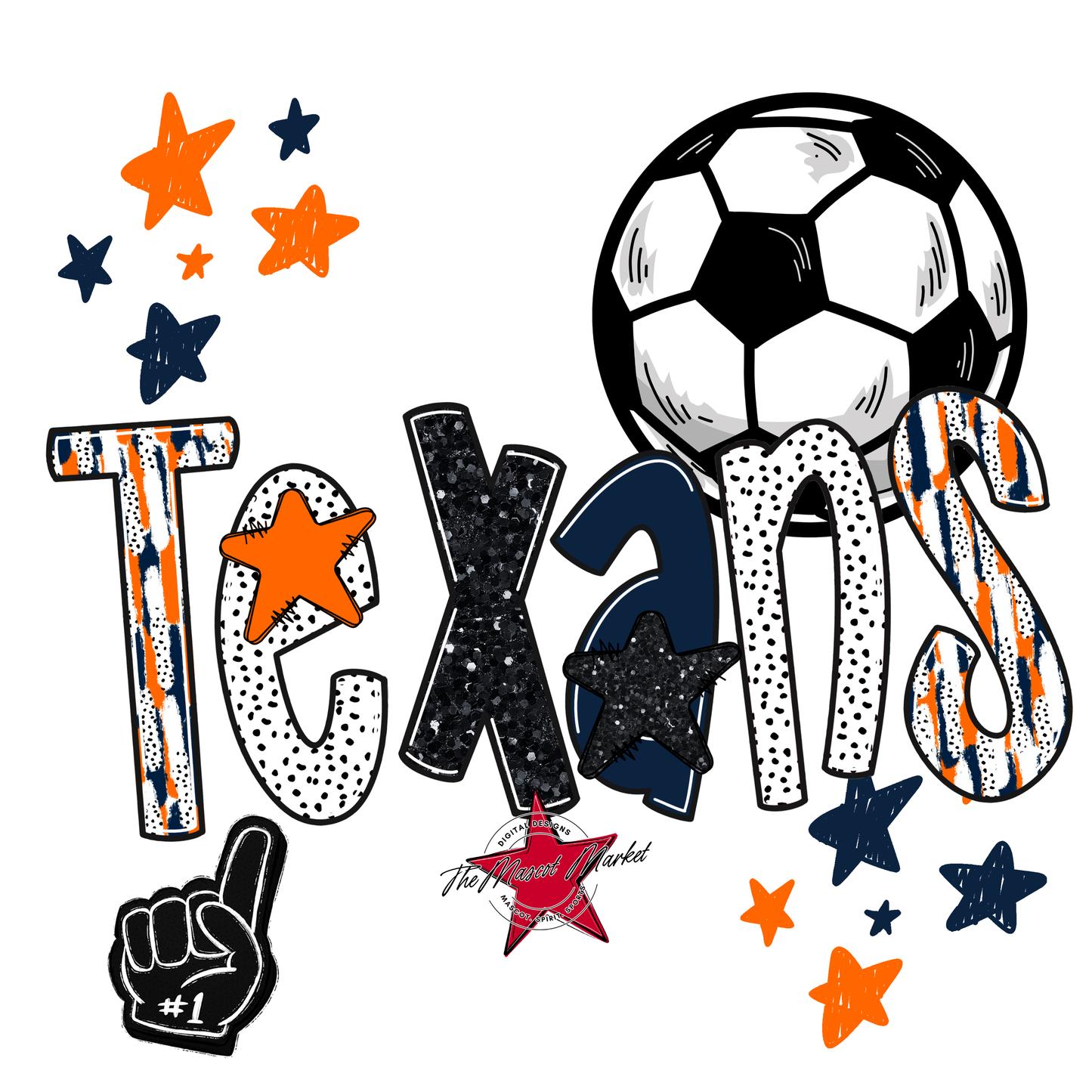Texans Soccer Scrape-Navy-Orange