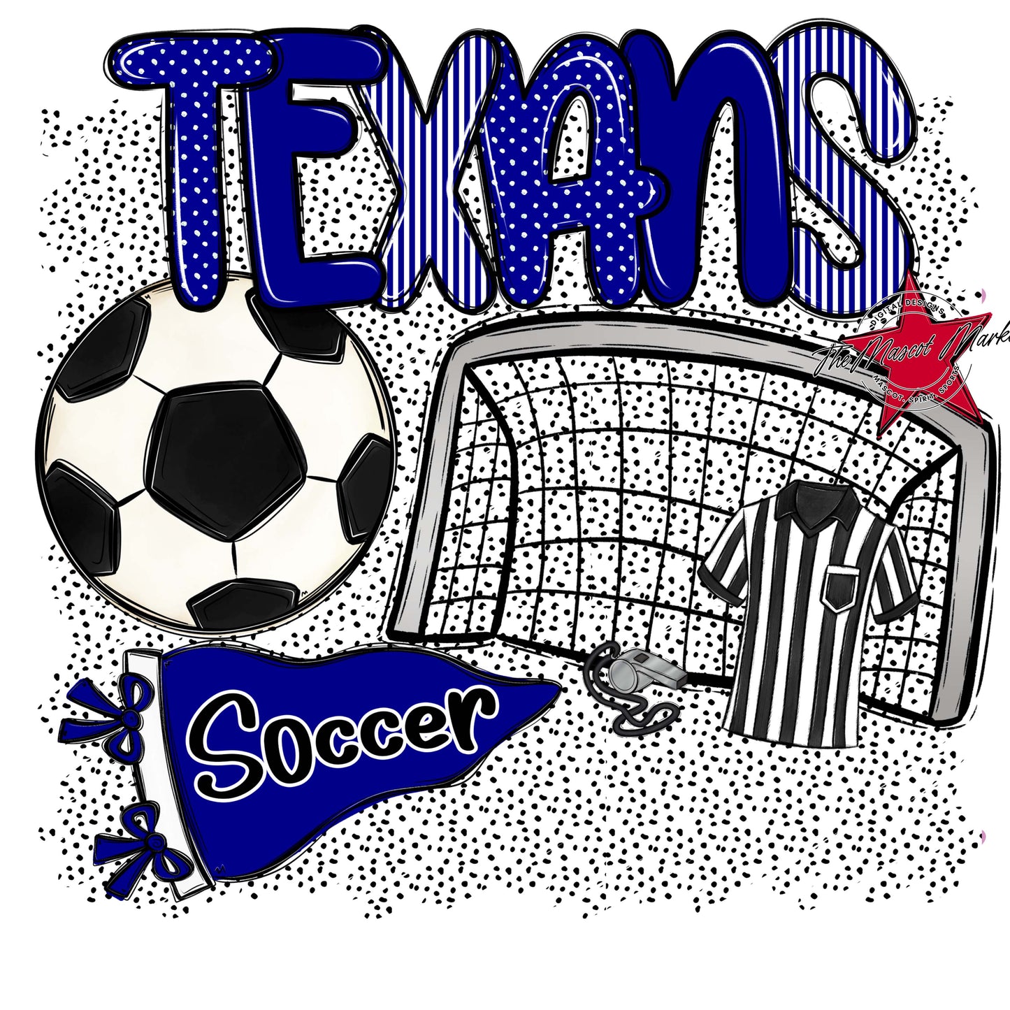 Texans Soccer Spirit-Blue