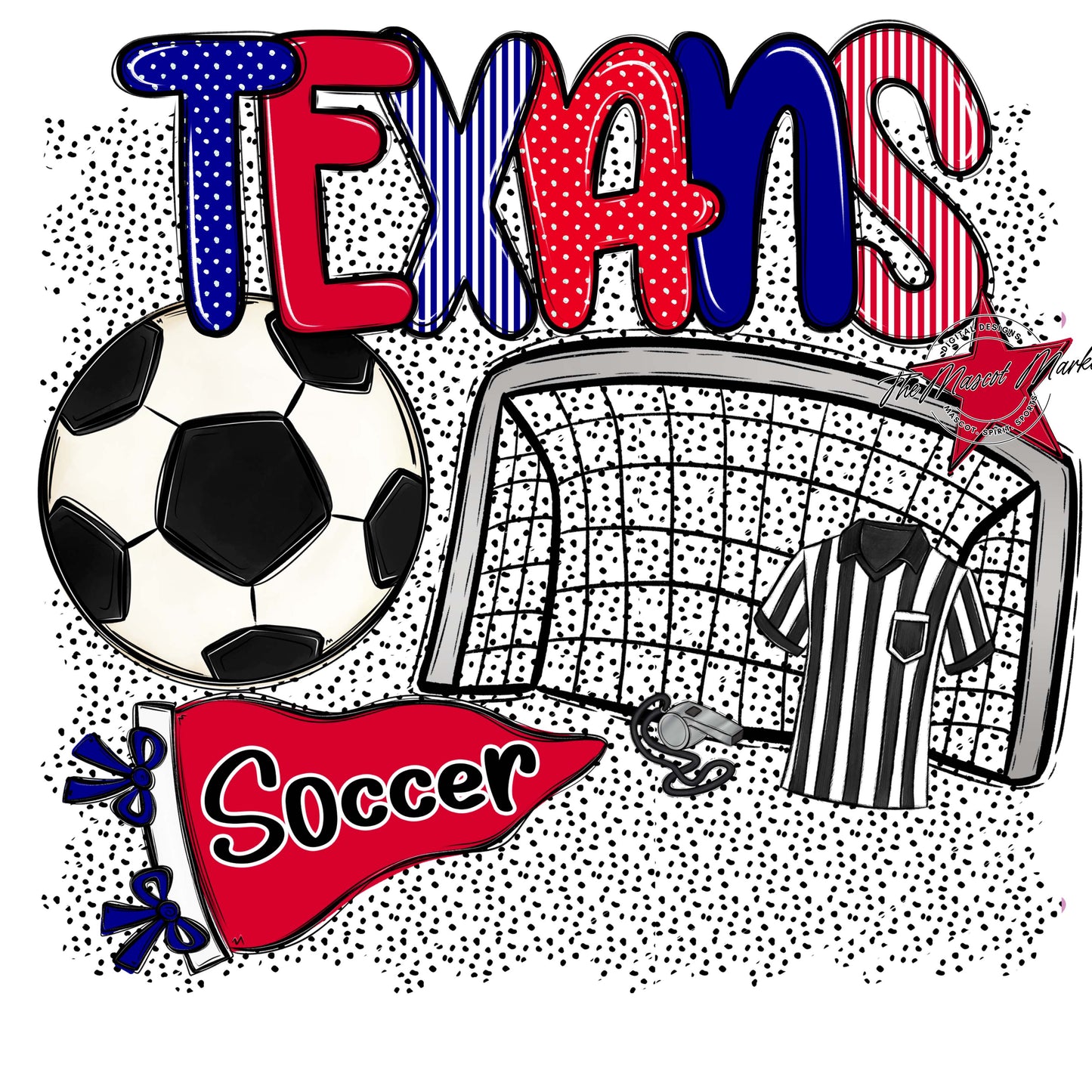 Texans Soccer Spirit-Blue & Red